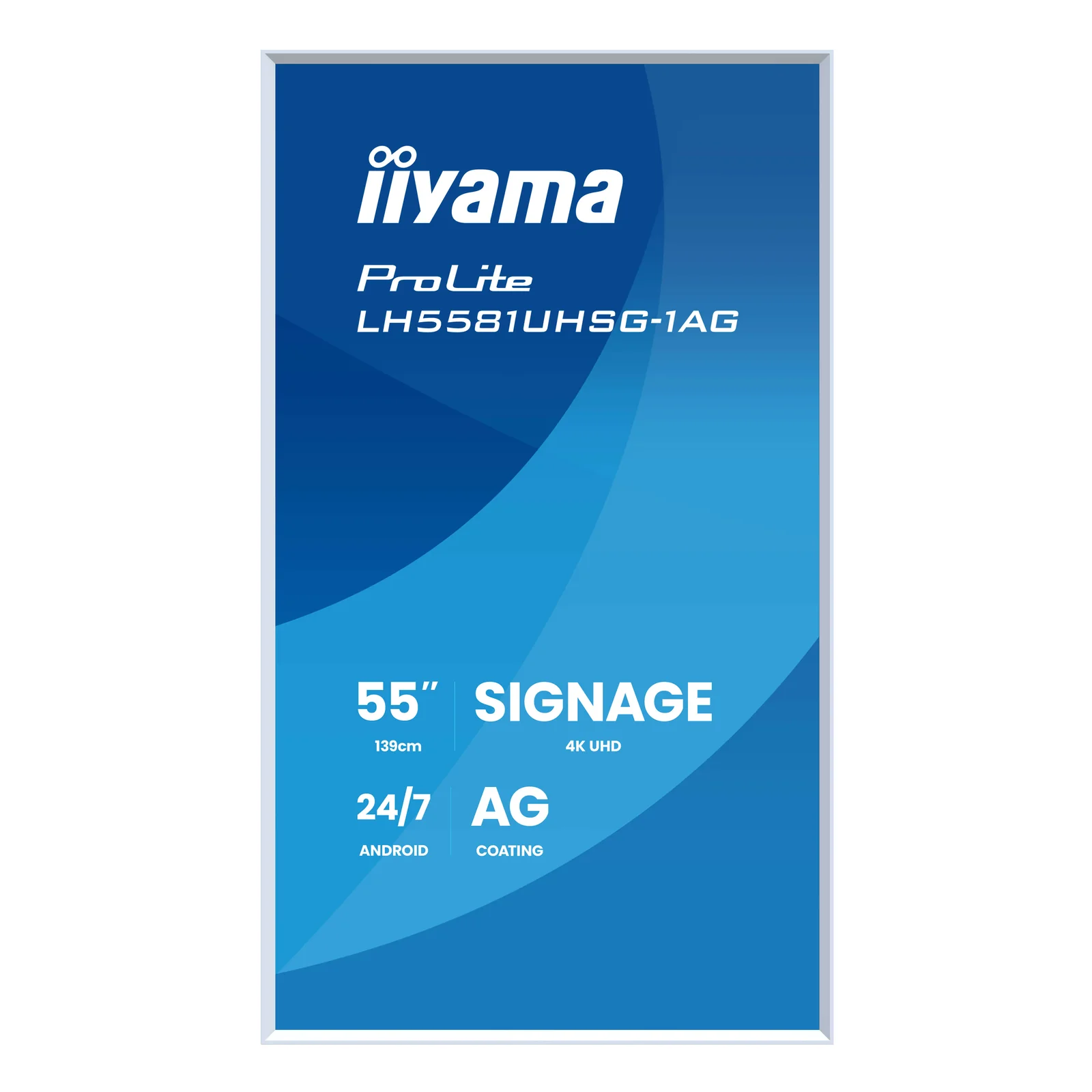 iiyama LH5581UHSG-1AG Écran d'affichage dynamique Écran plat de signalisation numérique 138,7 cm (54.6") Wifi 500 cd/m² 4K Ultra HD Blanc Intégré dans le processeur Android 24/7