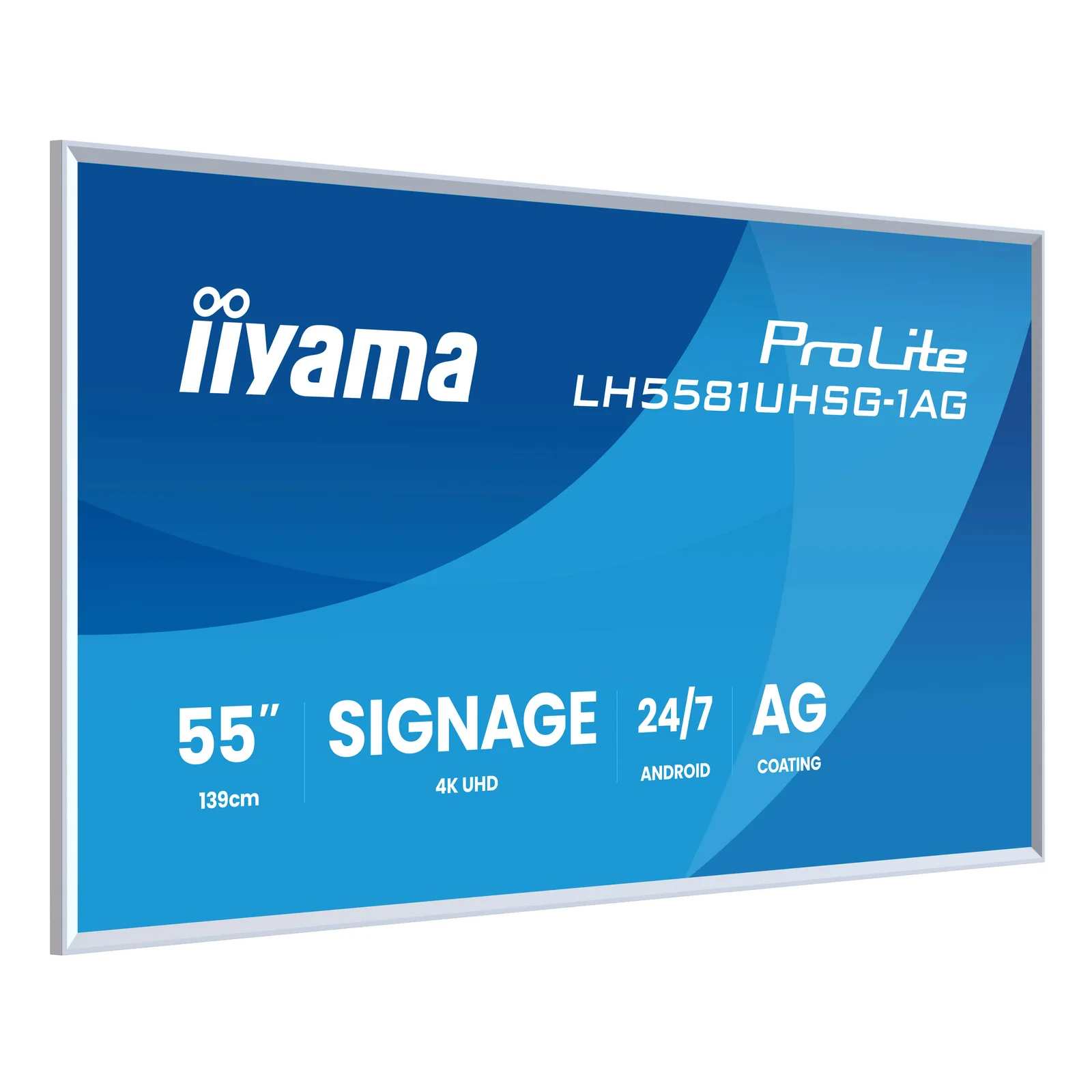 iiyama LH5581UHSG-1AG Écran d'affichage dynamique Écran plat de signalisation numérique 138,7 cm (54.6") Wifi 500 cd/m² 4K Ultra HD Blanc Intégré dans le processeur Android 24/7