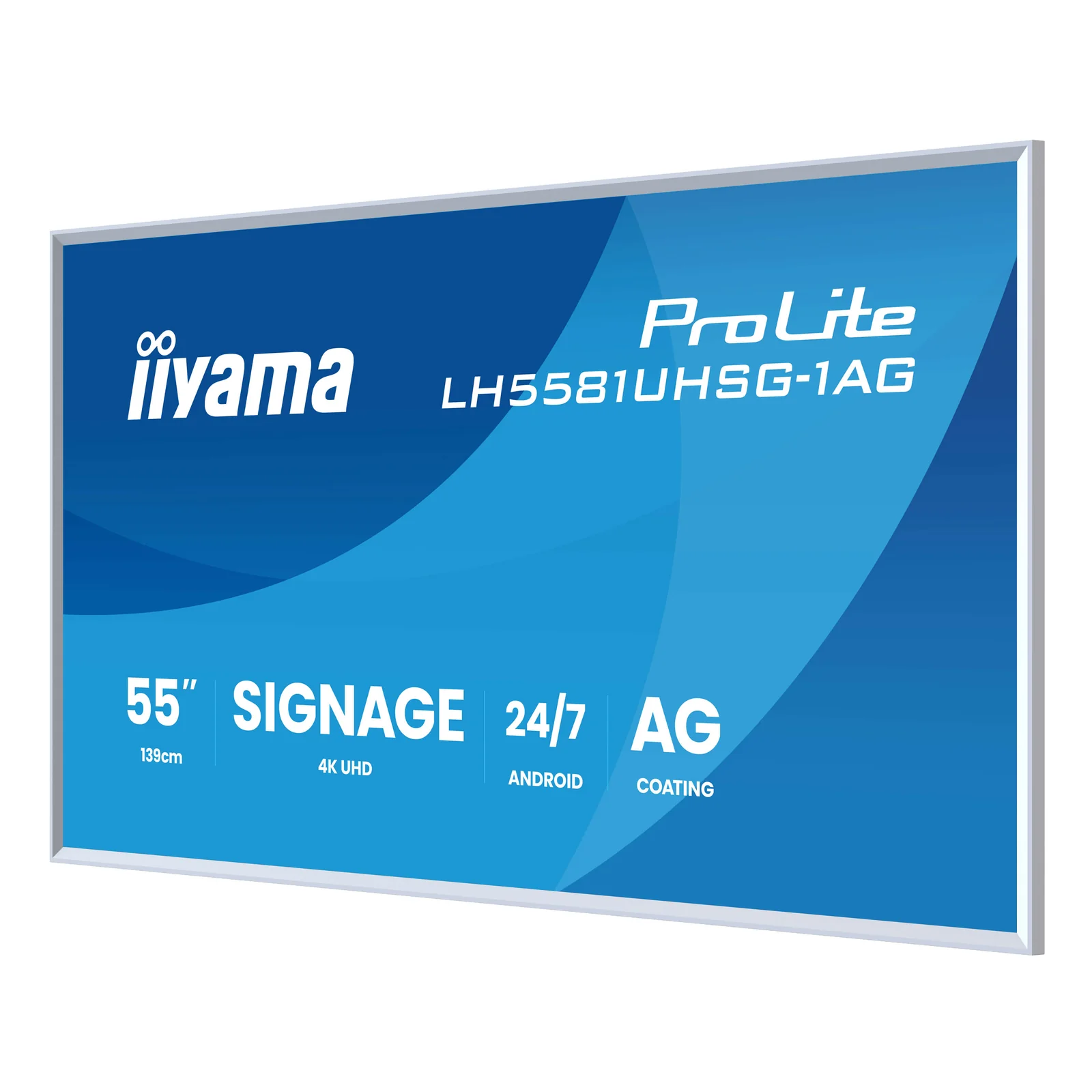 iiyama LH5581UHSG-1AG Écran d'affichage dynamique Écran plat de signalisation numérique 138,7 cm (54.6") Wifi 500 cd/m² 4K Ultra HD Blanc Intégré dans le processeur Android 24/7