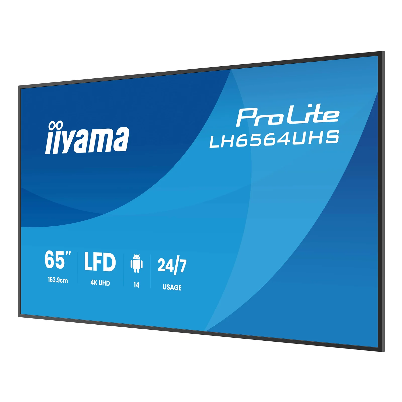 iiyama LH6564UHS-B1AG Écran d'affichage dynamique Écran plat de signalisation numérique 165,1 cm (65") Wifi 500 cd/m² 4K Ultra HD Noir Intégré dans le processeur Android 24/7
