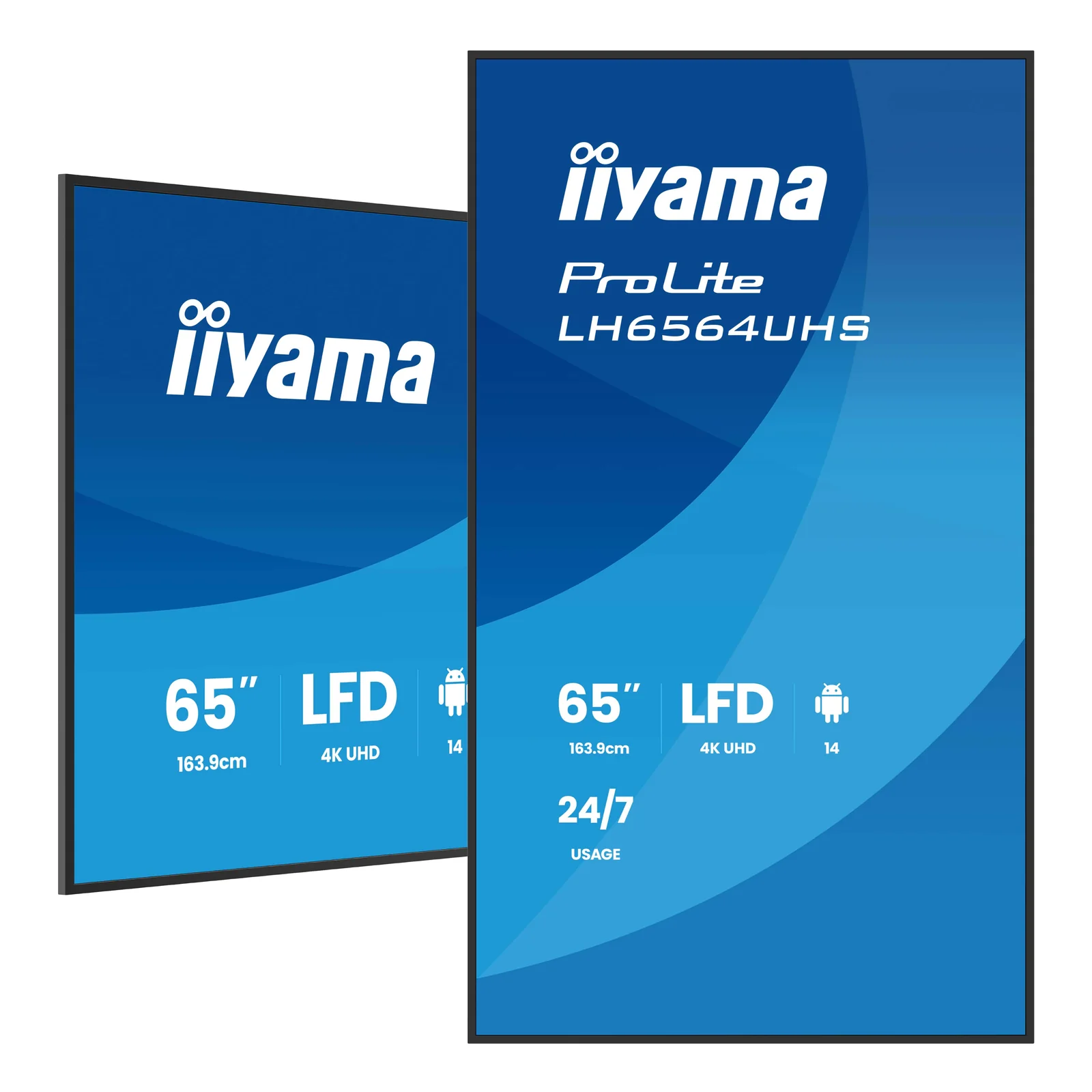 LH6564UHS-B1AG Écran d'affichage dynamique Écran plat de signalisation numérique 165,1 cm (65") Wifi 500 cd/m² 4K Ultra HD Noir Intégré dans le processeur Android 24/7