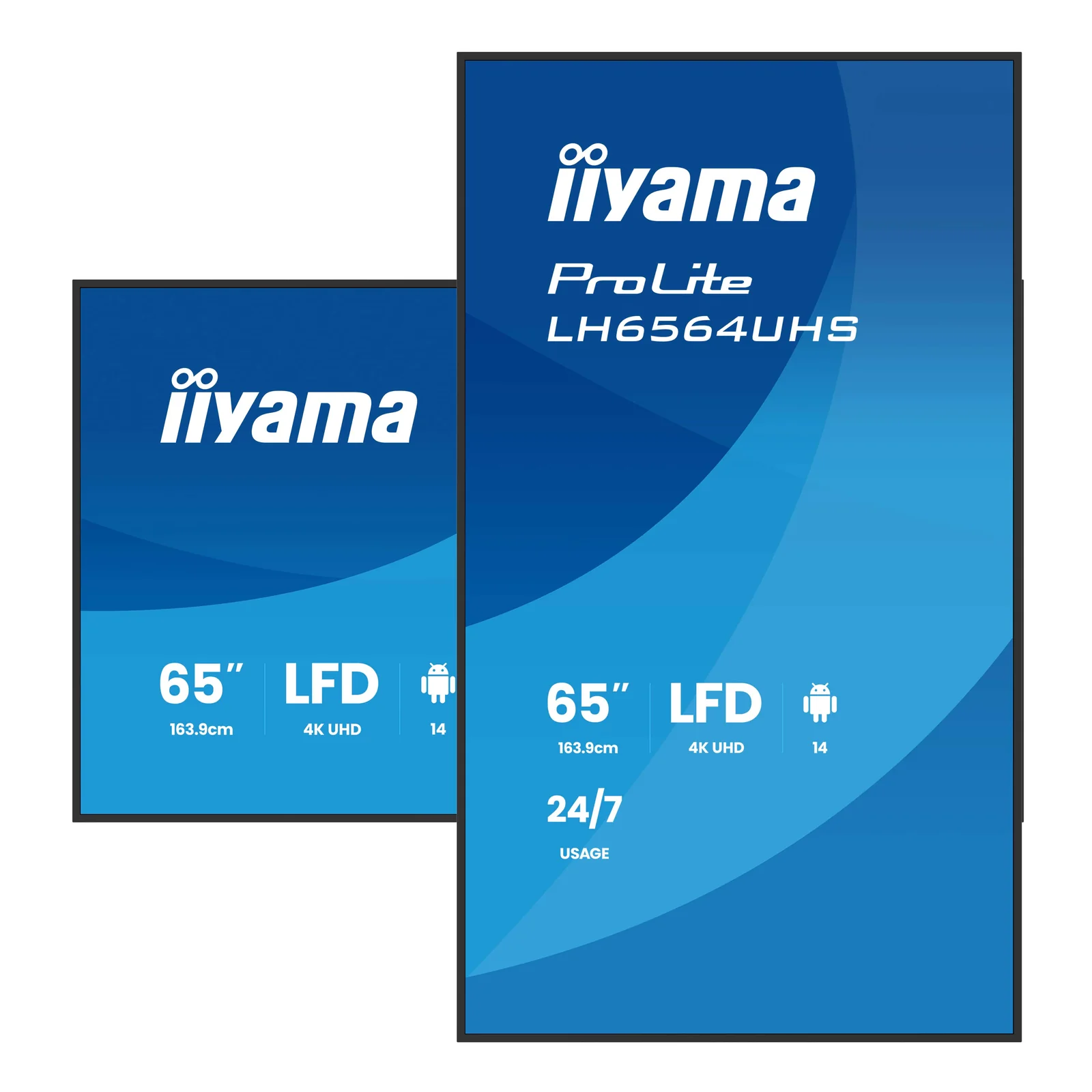 iiyama LH6564UHS-B1AG Écran d'affichage dynamique Écran plat de signalisation numérique 165,1 cm (65") Wifi 500 cd/m² 4K Ultra HD Noir Intégré dans le processeur Android 24/7