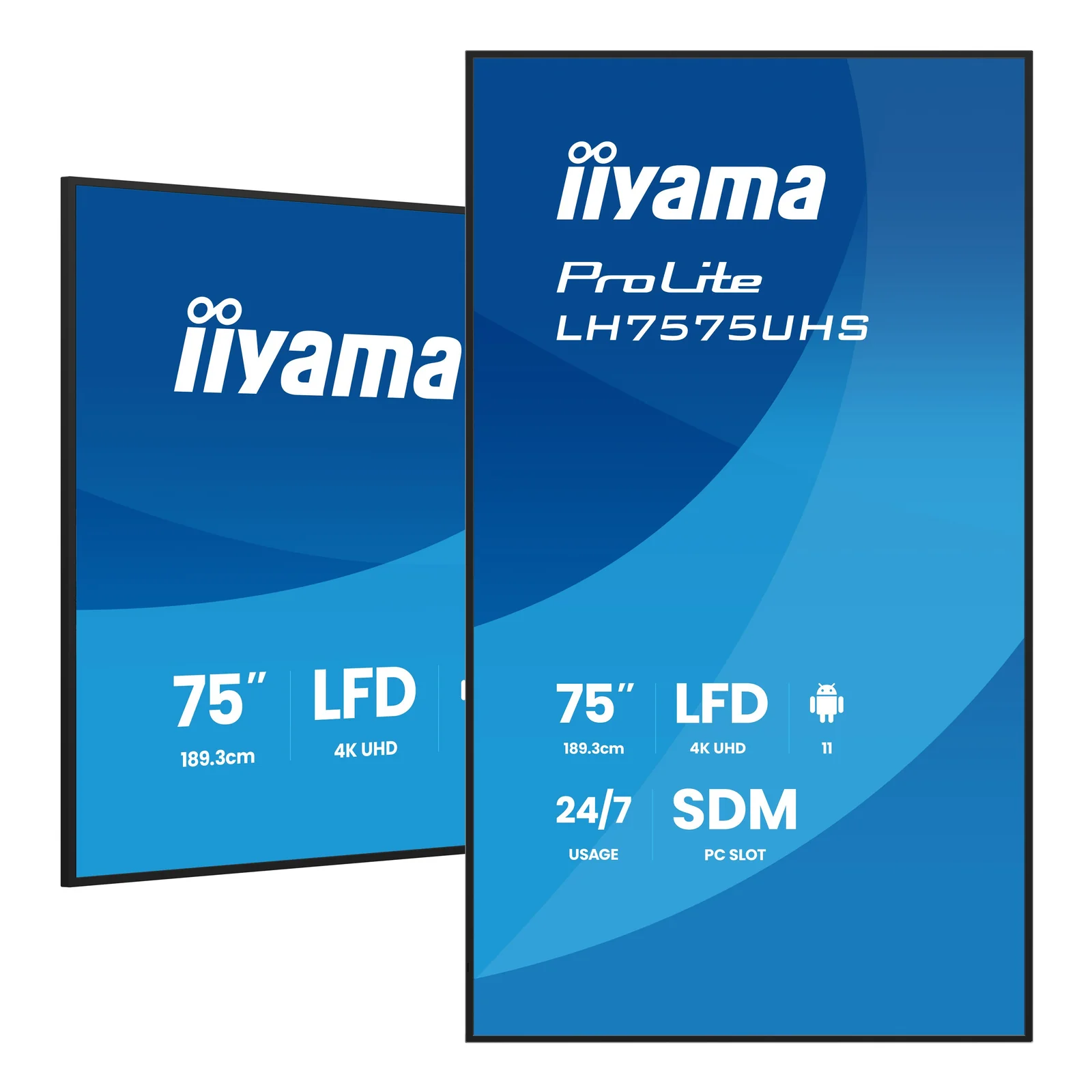 LH7575UHS-B2AG Écran d'affichage dynamique Écran plat de signalisation numérique 190,5 cm (75") LCD Wifi 500 cd/m² 4K Ultra HD Noir Intégré dans le processeur Android 11 24/7