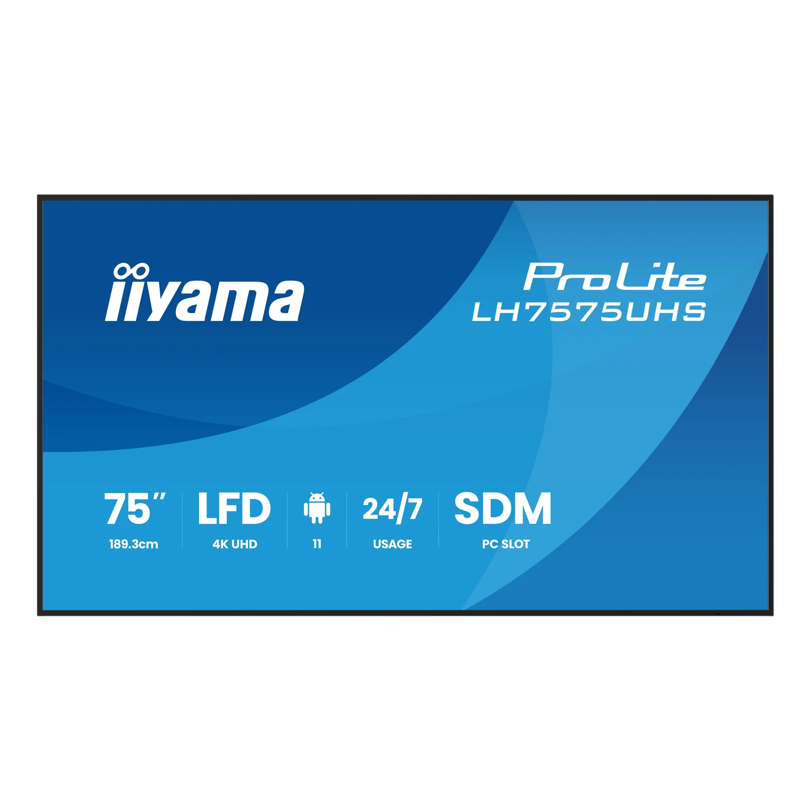 iiyama LH7575UHS-B2AG Écran d'affichage dynamique Écran plat de signalisation numérique 190,5 cm (75") LCD Wifi 500 cd/m² 4K Ultra HD Noir Intégré dans le processeur Android 11 24/7