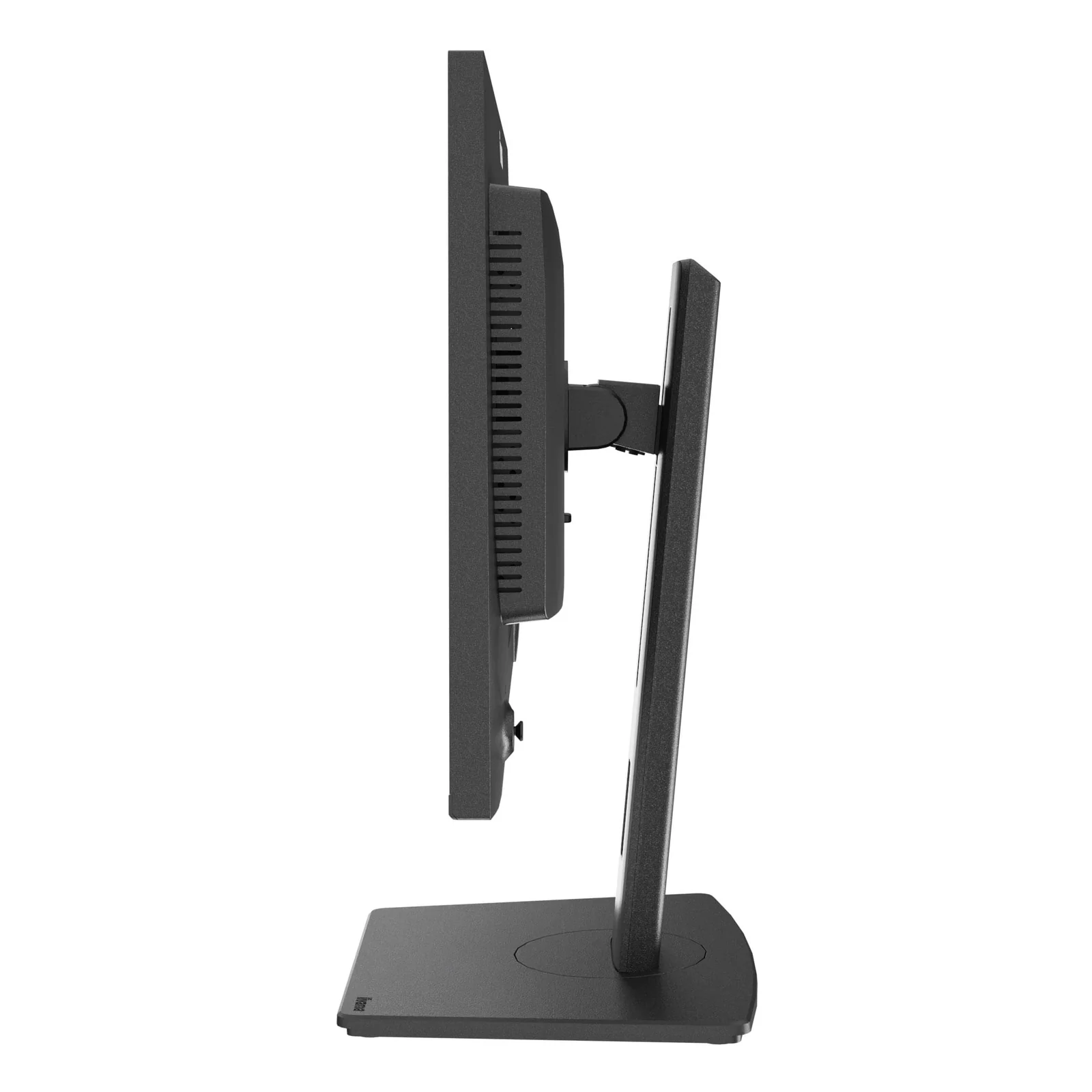 Profil droit du moniteur Iiyama ProLite XB2497HSN, dalle verticale, colonne de pied et bras de support ergonomique visibles