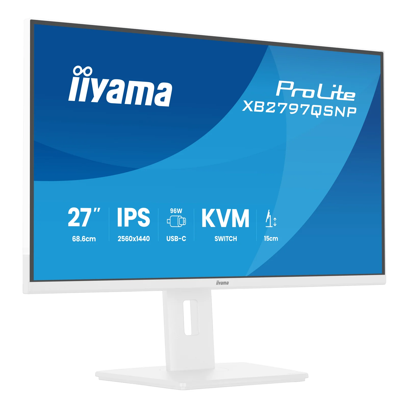 iiyama ProLite XB2797QSNP-W1 27" IPS LCD écran plat de PC 68,6 cm (27") 2560 x 1440 pixels Quad HD Blanc