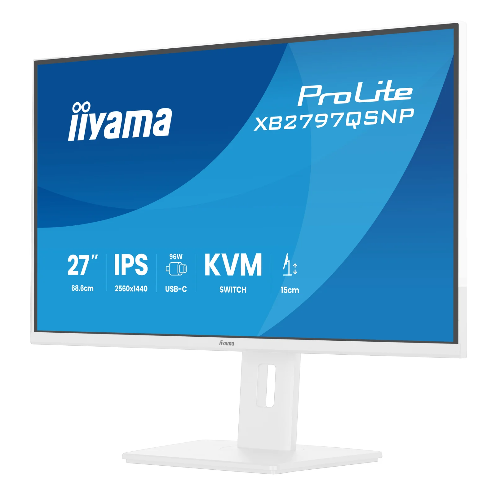 iiyama ProLite XB2797QSNP-W1 27" IPS LCD écran plat de PC 68,6 cm (27") 2560 x 1440 pixels Quad HD Blanc