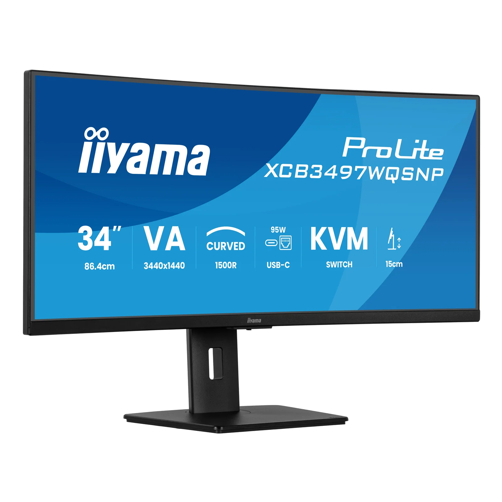 iiyama ProLite XCB3497WQSNP-B1 écran plat de PC 86,4 cm (34") 3440 x 1440 pixels UltraWide Quad HD LED Noir