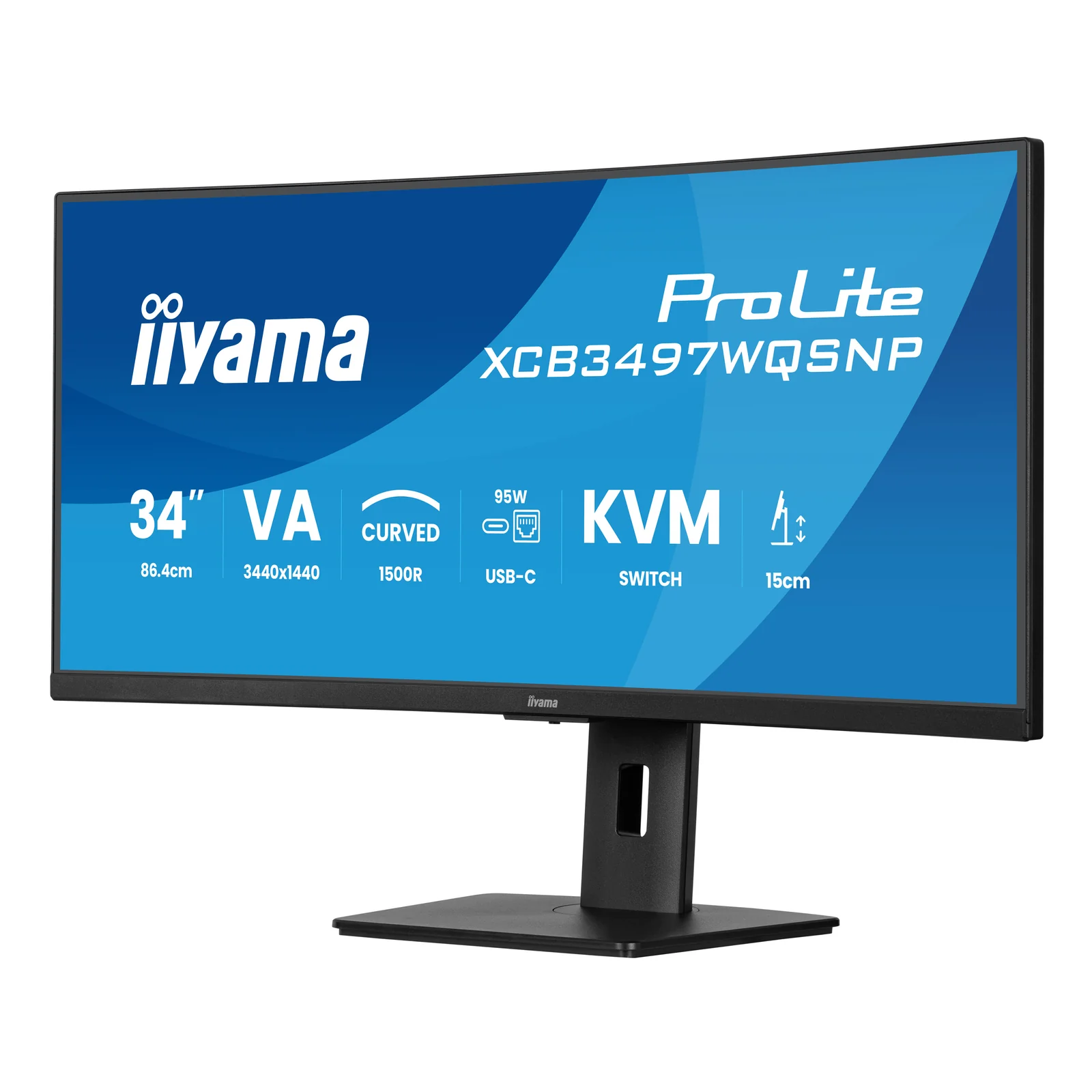 iiyama ProLite XCB3497WQSNP-B1 écran plat de PC 86,4 cm (34") 3440 x 1440 pixels UltraWide Quad HD LED Noir