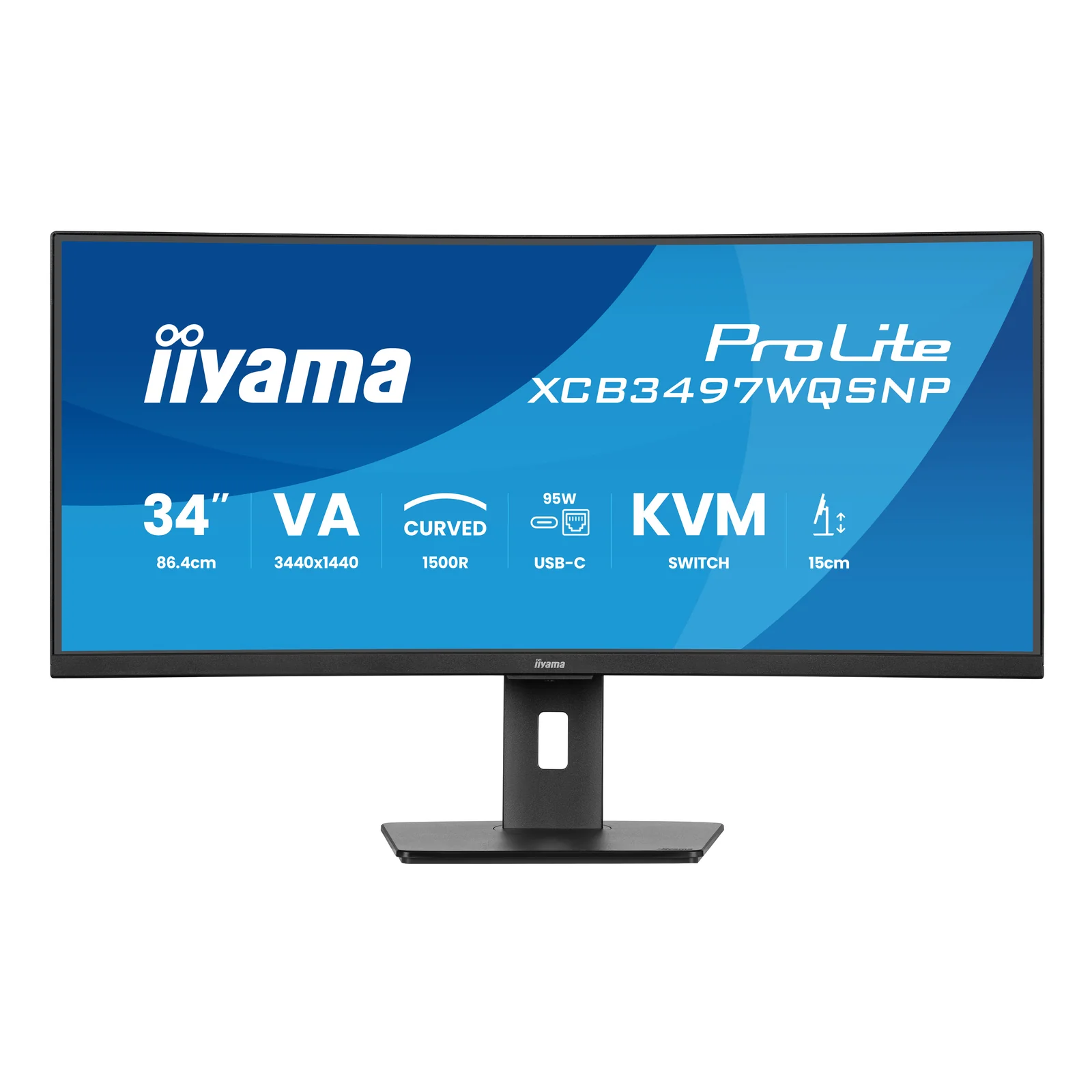 iiyama ProLite XCB3497WQSNP-B1 écran plat de PC 86,4 cm (34") 3440 x 1440 pixels UltraWide Quad HD LED Noir