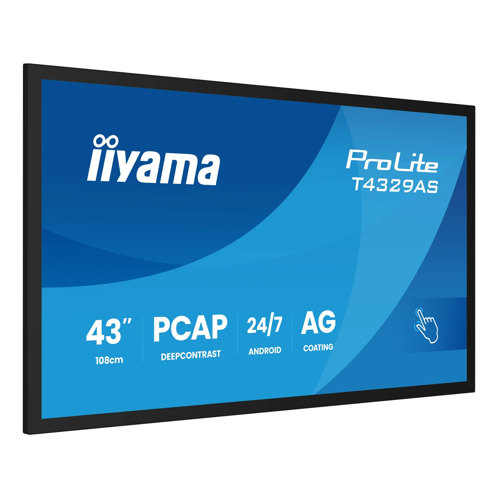 iiyama T4329AS-B1AG écran plat de PC 108 cm (42.5") 3840 x 2160 pixels 4K Ultra HD LED Écran tactile Noir