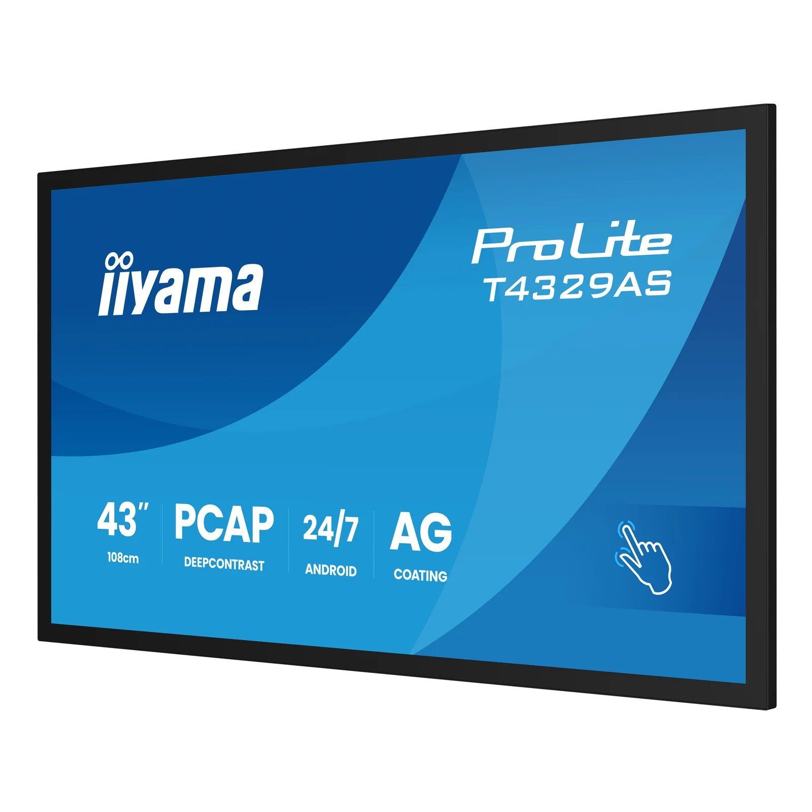 iiyama T4329AS-B1AG écran plat de PC 108 cm (42.5") 3840 x 2160 pixels 4K Ultra HD LED Écran tactile Noir