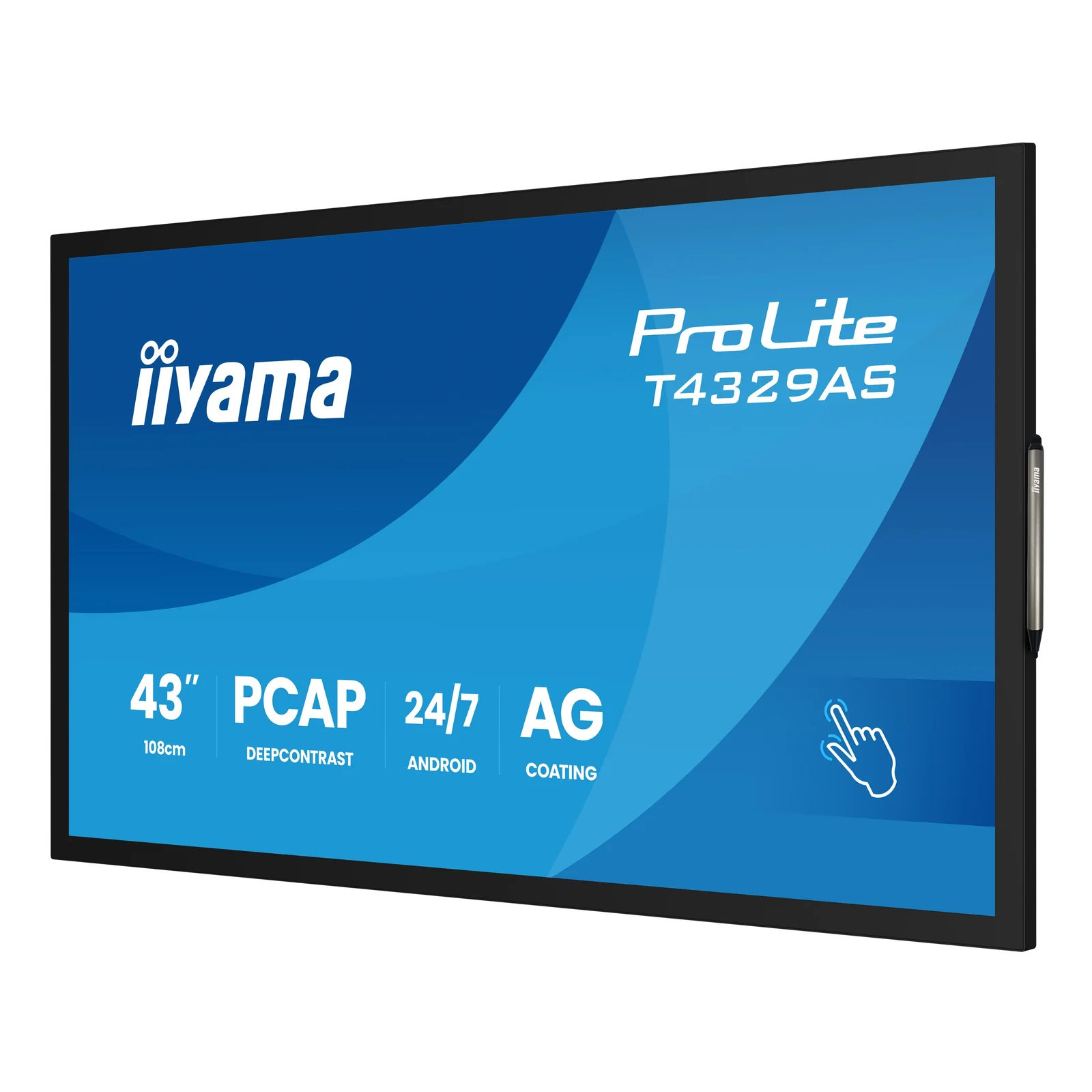 iiyama T4329AS-B1AG écran plat de PC 108 cm (42.5") 3840 x 2160 pixels 4K Ultra HD LED Écran tactile Noir