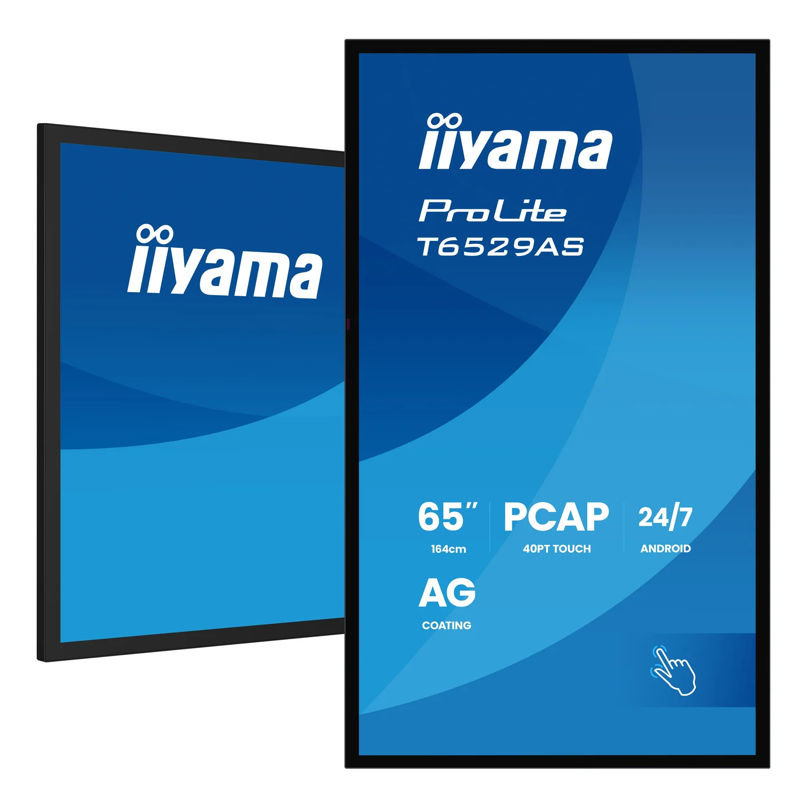 iiyama T6529AS-B1AG Écran d'affichage dynamique En forme de kiosk 163,8 cm (64.5") LED Wifi 420 cd/m² 4K Ultra HD Noir Écran tactile Intégré dans le processeur Android 24/7