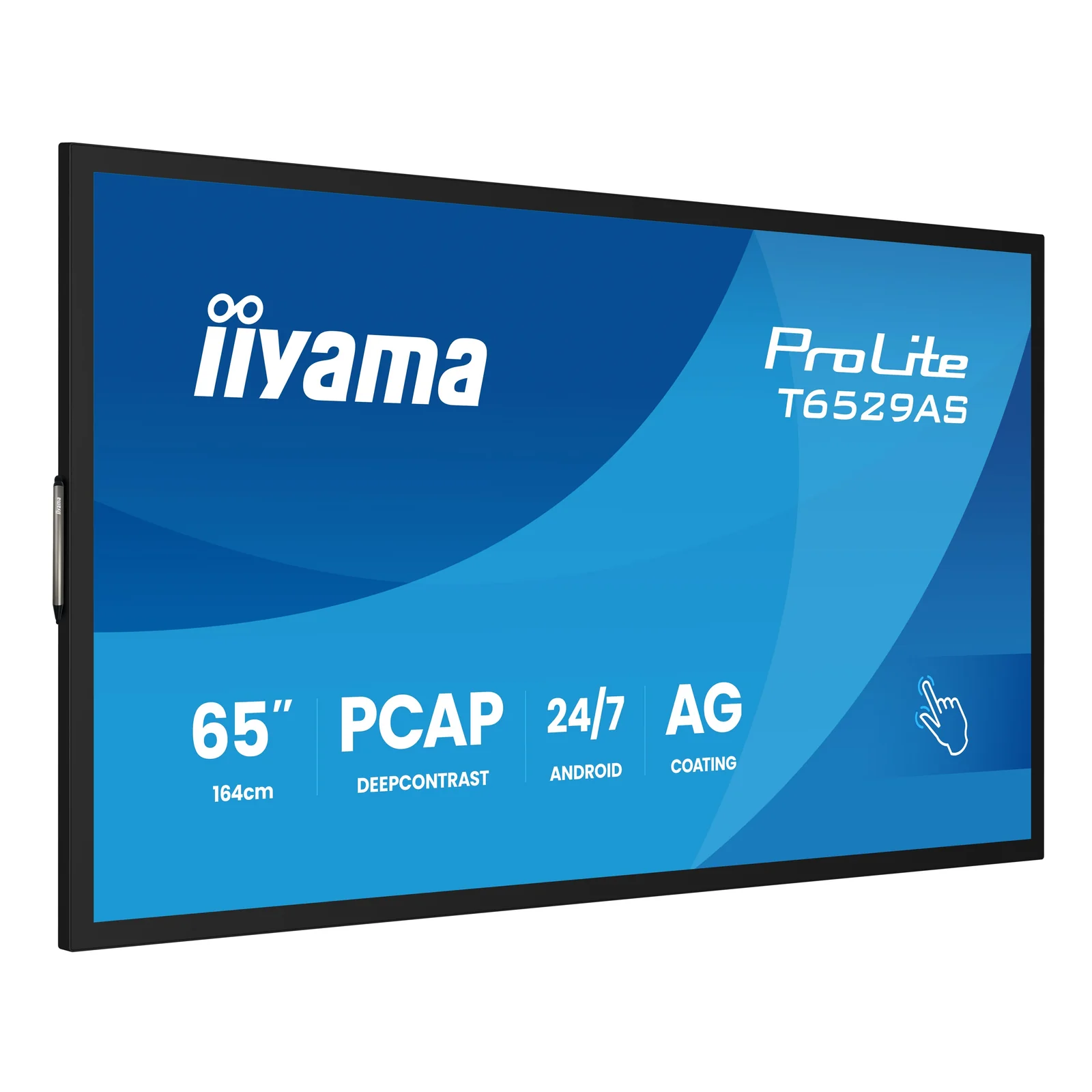 iiyama T6529AS-B1AG Écran d'affichage dynamique En forme de kiosk 163,8 cm (64.5") LED Wifi 420 cd/m² 4K Ultra HD Noir Écran tactile Intégré dans le processeur Android 24/7