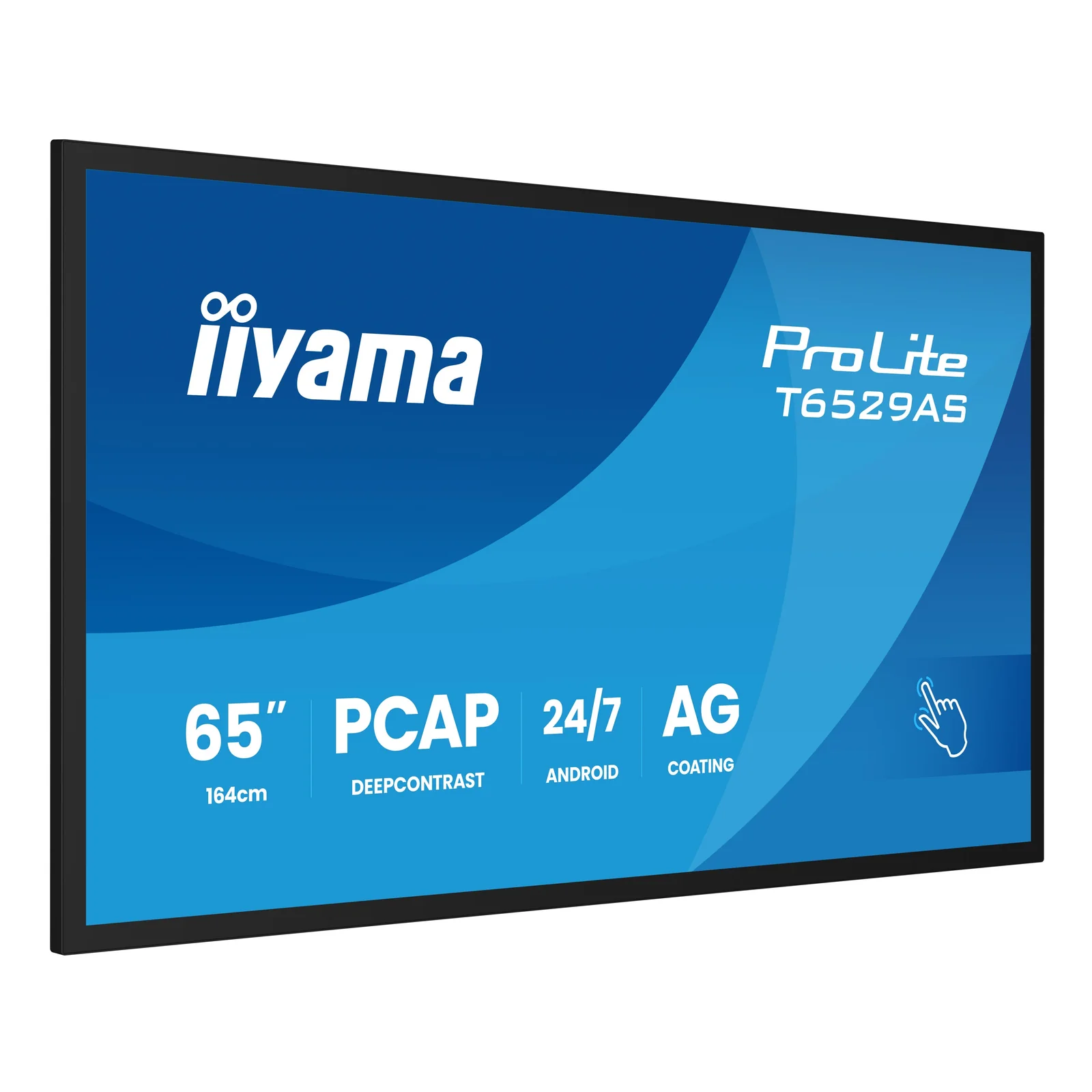 iiyama T6529AS-B1AG Écran d'affichage dynamique En forme de kiosk 163,8 cm (64.5") LED Wifi 420 cd/m² 4K Ultra HD Noir Écran tactile Intégré dans le processeur Android 24/7