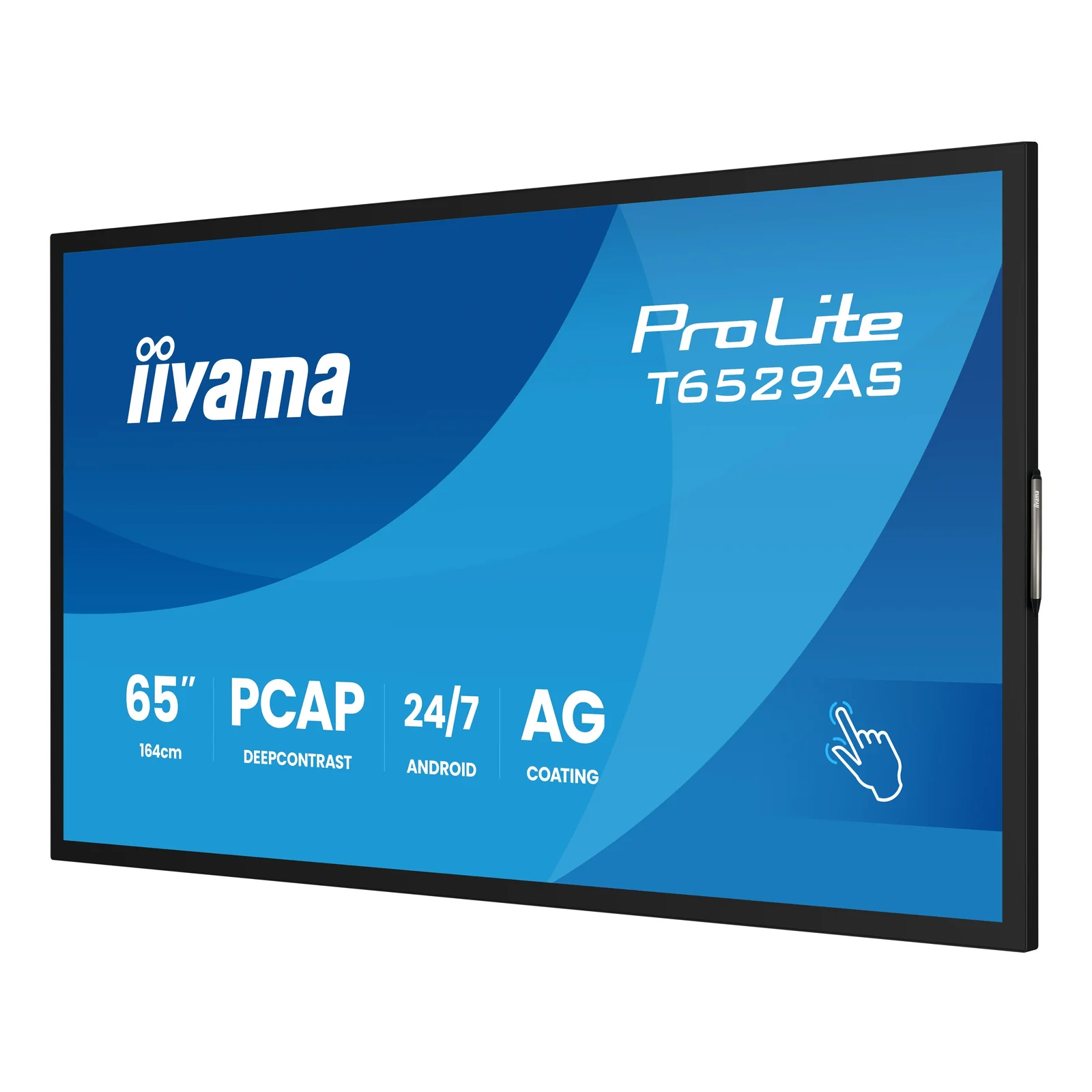 iiyama T6529AS-B1AG Écran d'affichage dynamique En forme de kiosk 163,8 cm (64.5") LED Wifi 420 cd/m² 4K Ultra HD Noir Écran tactile Intégré dans le processeur Android 24/7