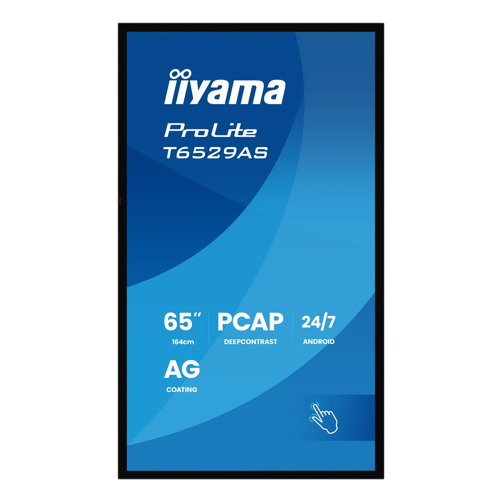 iiyama T6529AS-B1AG Écran d'affichage dynamique En forme de kiosk 163,8 cm (64.5") LED Wifi 420 cd/m² 4K Ultra HD Noir Écran tactile Intégré dans le processeur Android 24/7