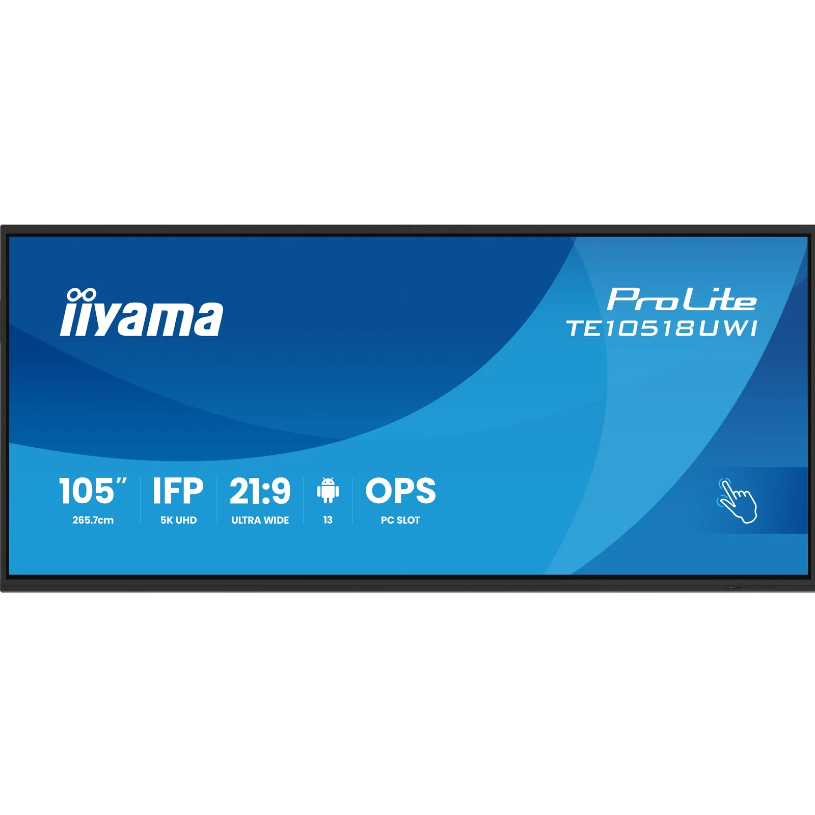 TE10518UWI-B1AG Écran d'affichage dynamique En forme de kiosk 2,66 m (104.6") LED Wifi 450 cd/m² 5K Ultra HD Noir Écran tactile Intégré dans le processeur Android 16/7