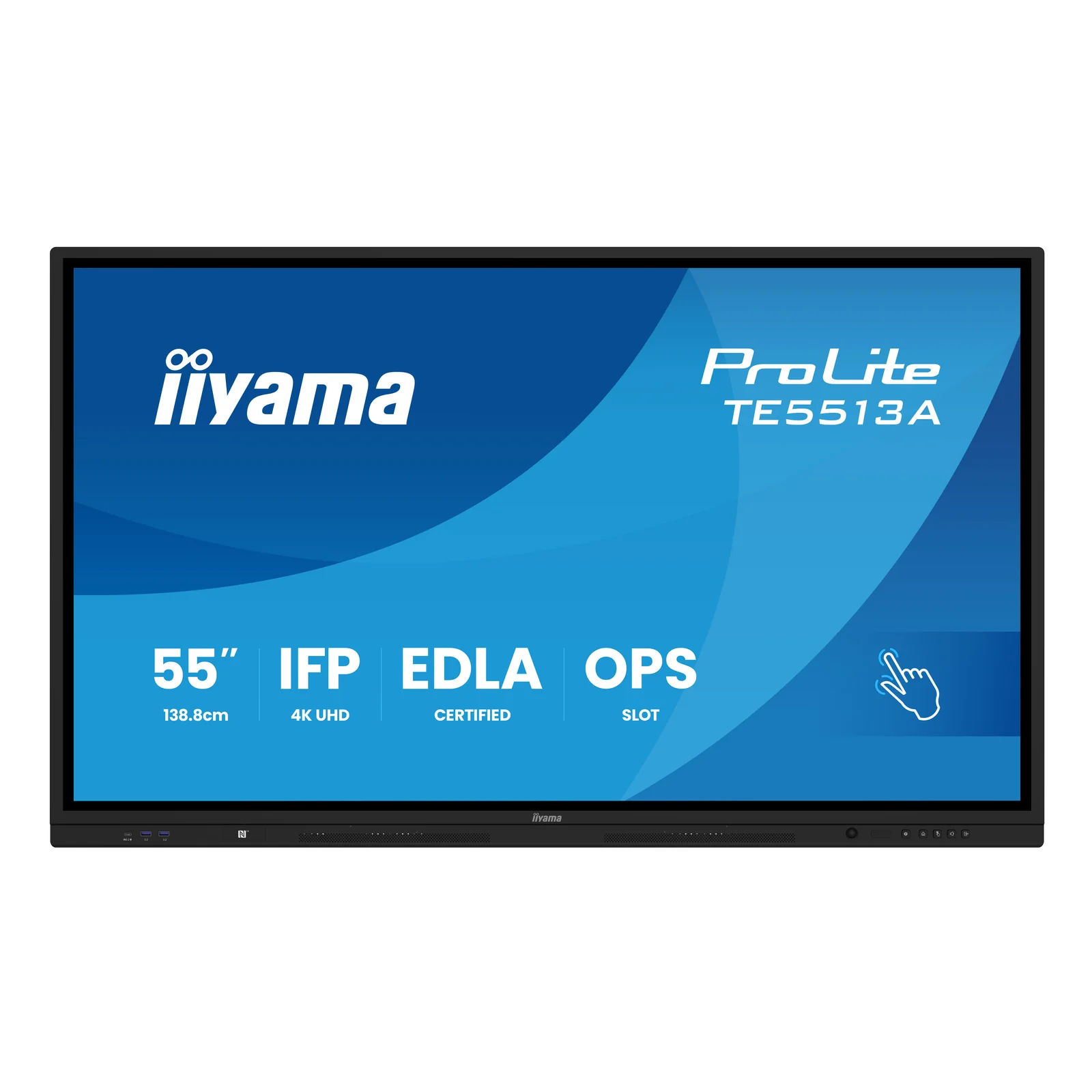 iiyama TE5513A-B2AG Écran d'affichage dynamique Écran plat interactif 138,7 cm (54.6") Wifi 500 cd/m² 4K Ultra HD Noir Écran tactile Intégré dans le processeur Android 24/7