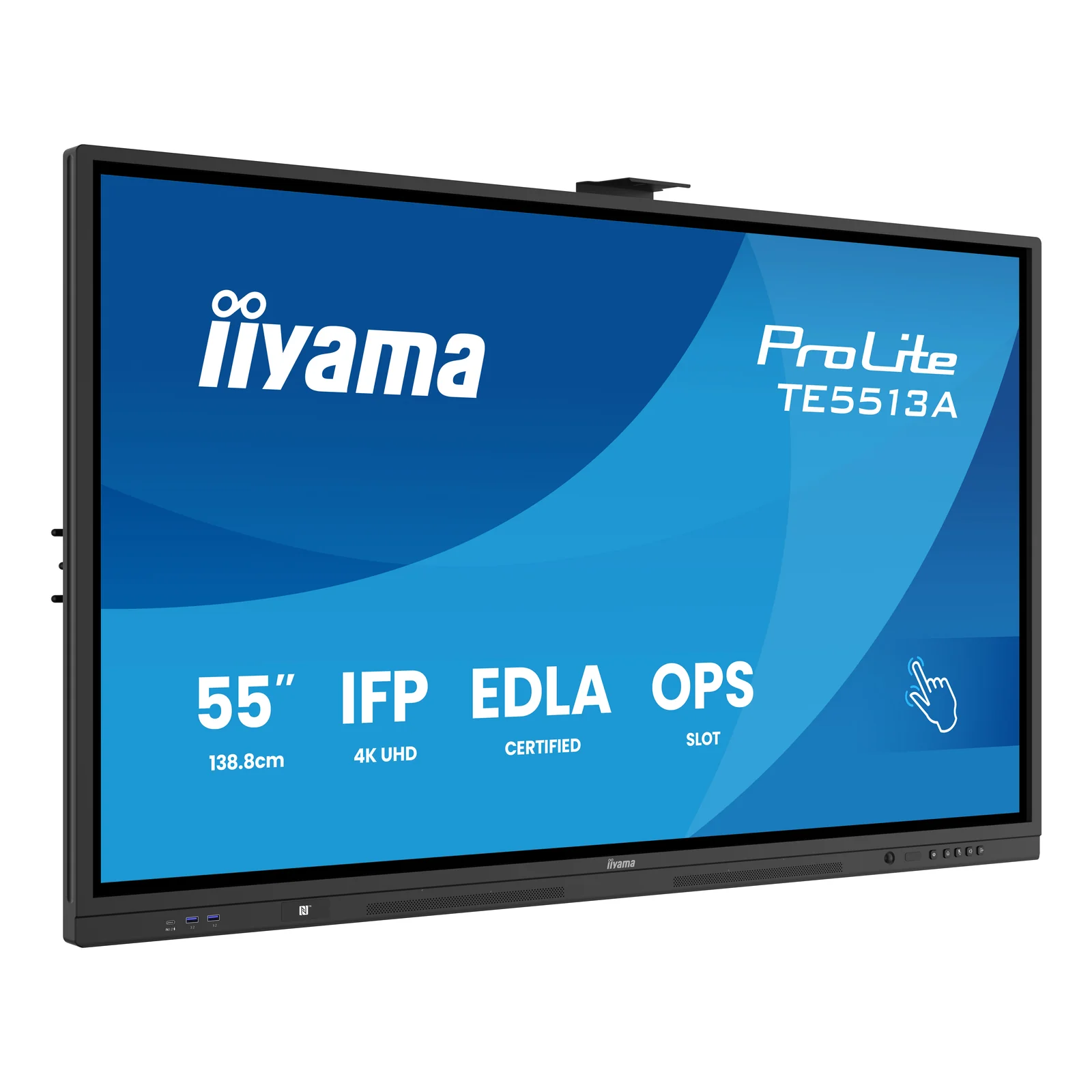 iiyama TE5513A-B2AG Écran d'affichage dynamique Écran plat interactif 138,7 cm (54.6") Wifi 500 cd/m² 4K Ultra HD Noir Écran tactile Intégré dans le processeur Android 24/7