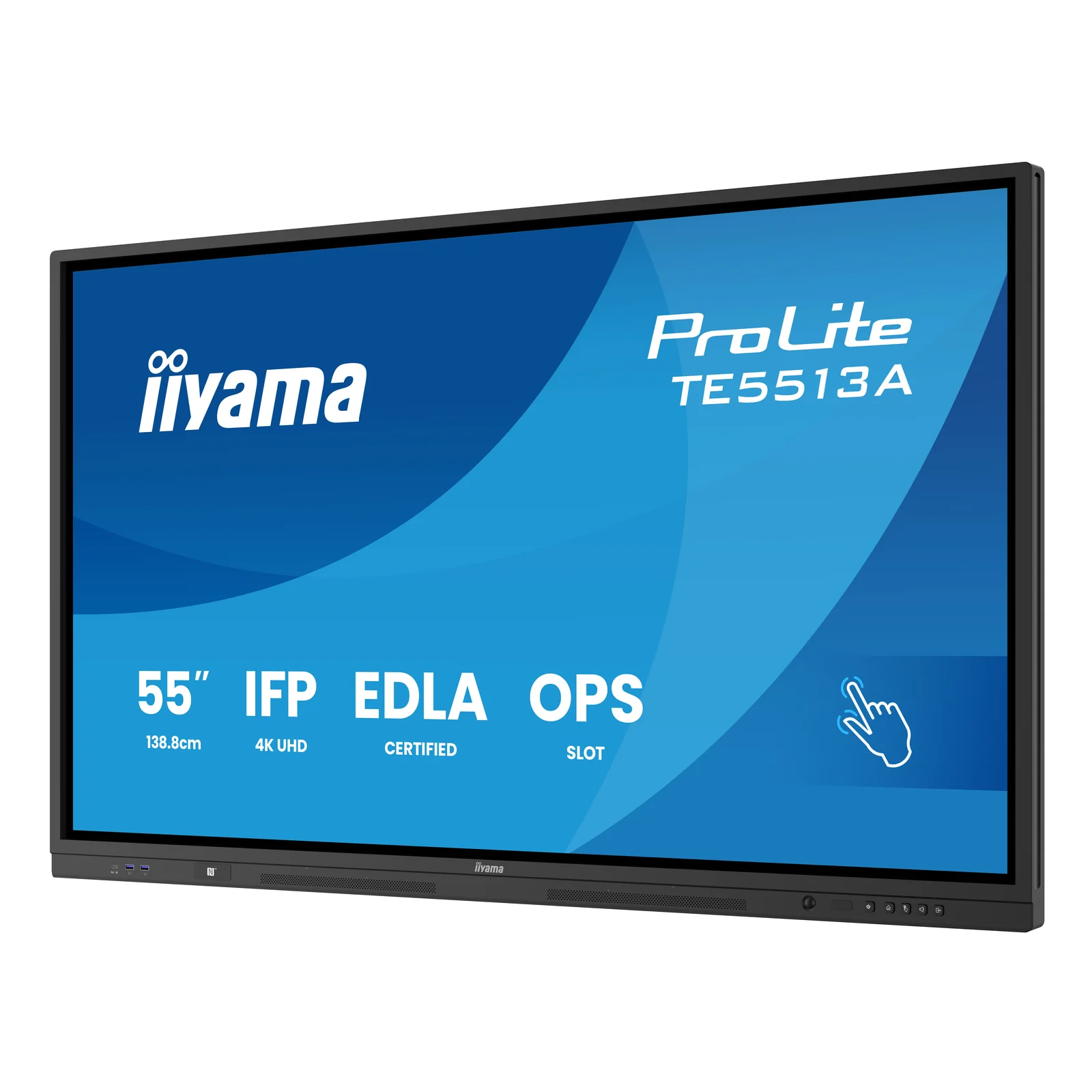 iiyama TE5513A-B2AG Écran d'affichage dynamique Écran plat interactif 138,7 cm (54.6") Wifi 500 cd/m² 4K Ultra HD Noir Écran tactile Intégré dans le processeur Android 24/7