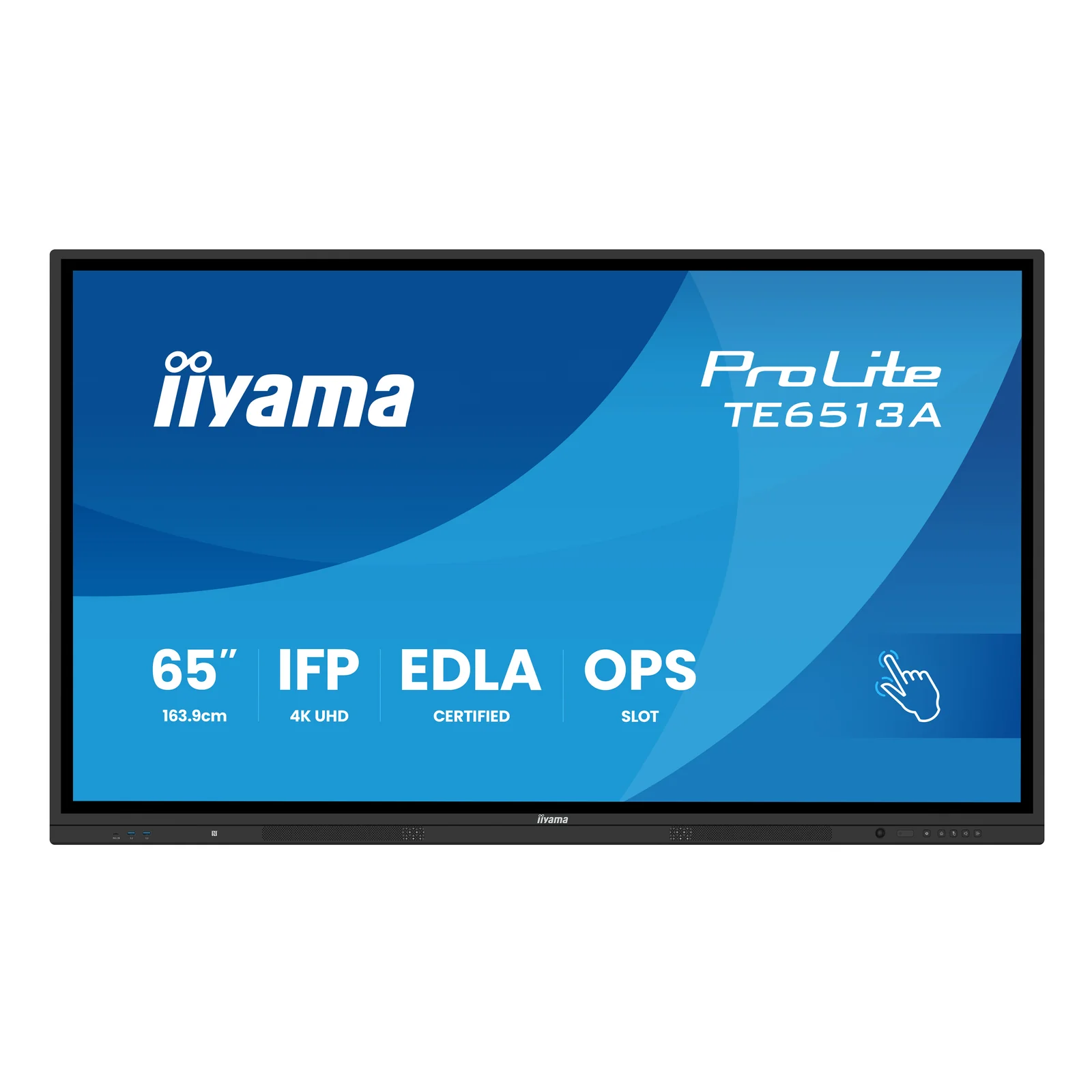 iiyama TE6513A-B1AG Écran d'affichage dynamique Écran plat interactif 163,8 cm (64.5") Wifi 500 cd/m² 4K Ultra HD Noir Écran tactile Intégré dans le processeur Android 18/7