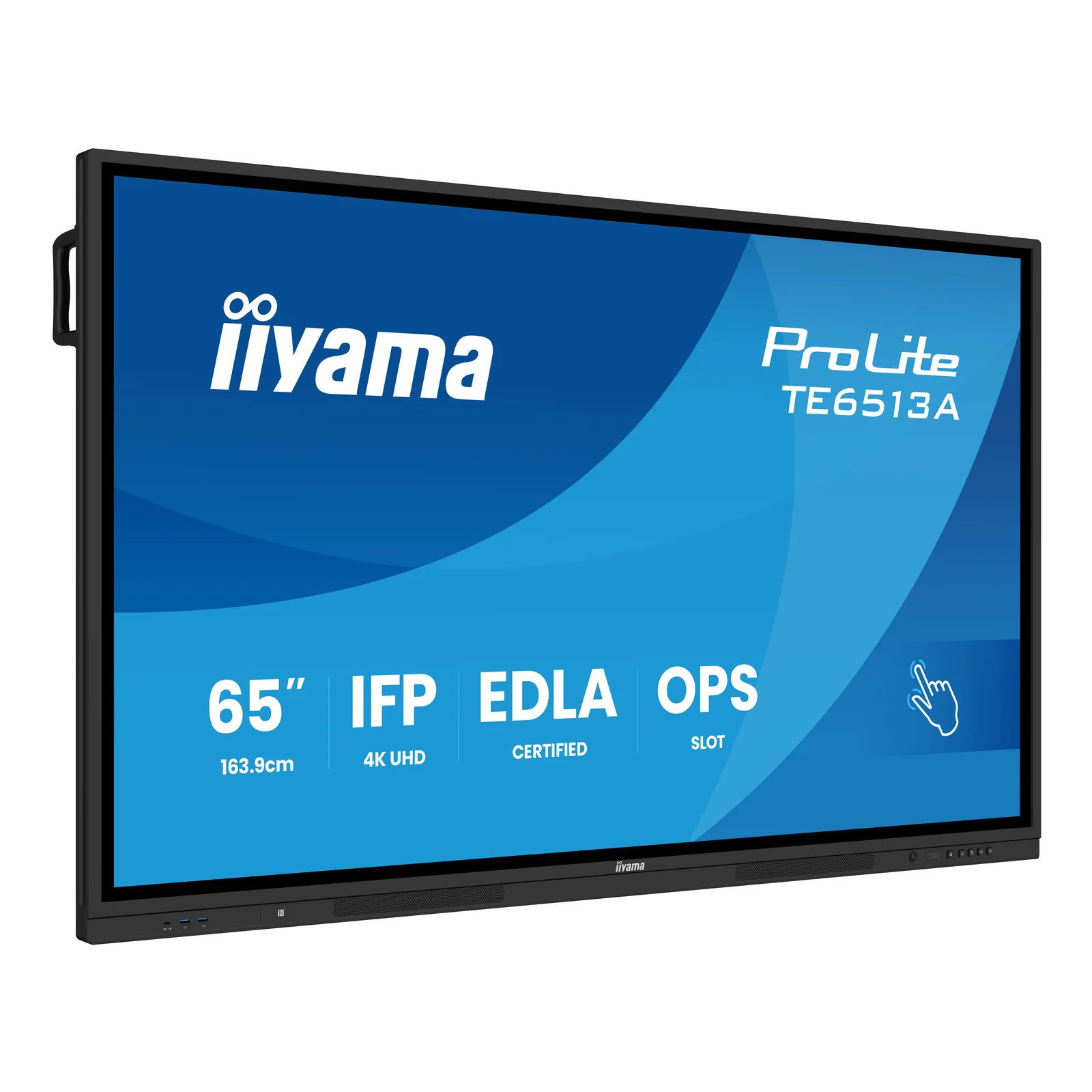 TE6513A-B1AG Écran d'affichage dynamique Écran plat interactif 163,8 cm (64.5") Wifi 500 cd/m² 4K Ultra HD Noir Écran tactile Intégré dans le processeur Android 18/7