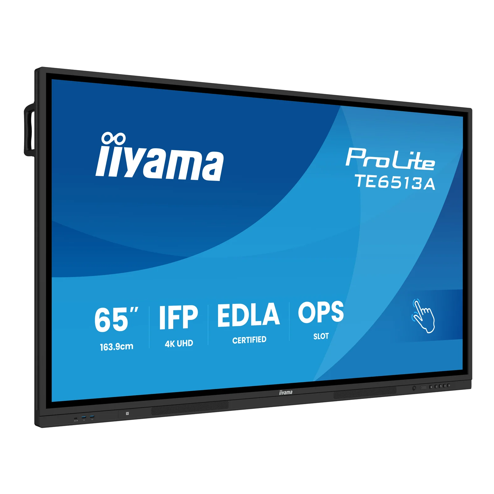 TE6513A-B2AG Écran d'affichage dynamique Écran plat interactif 163,8 cm (64.5") Wifi 500 cd/m² 4K Ultra HD Noir Écran tactile Intégré dans le processeur Android 24/7