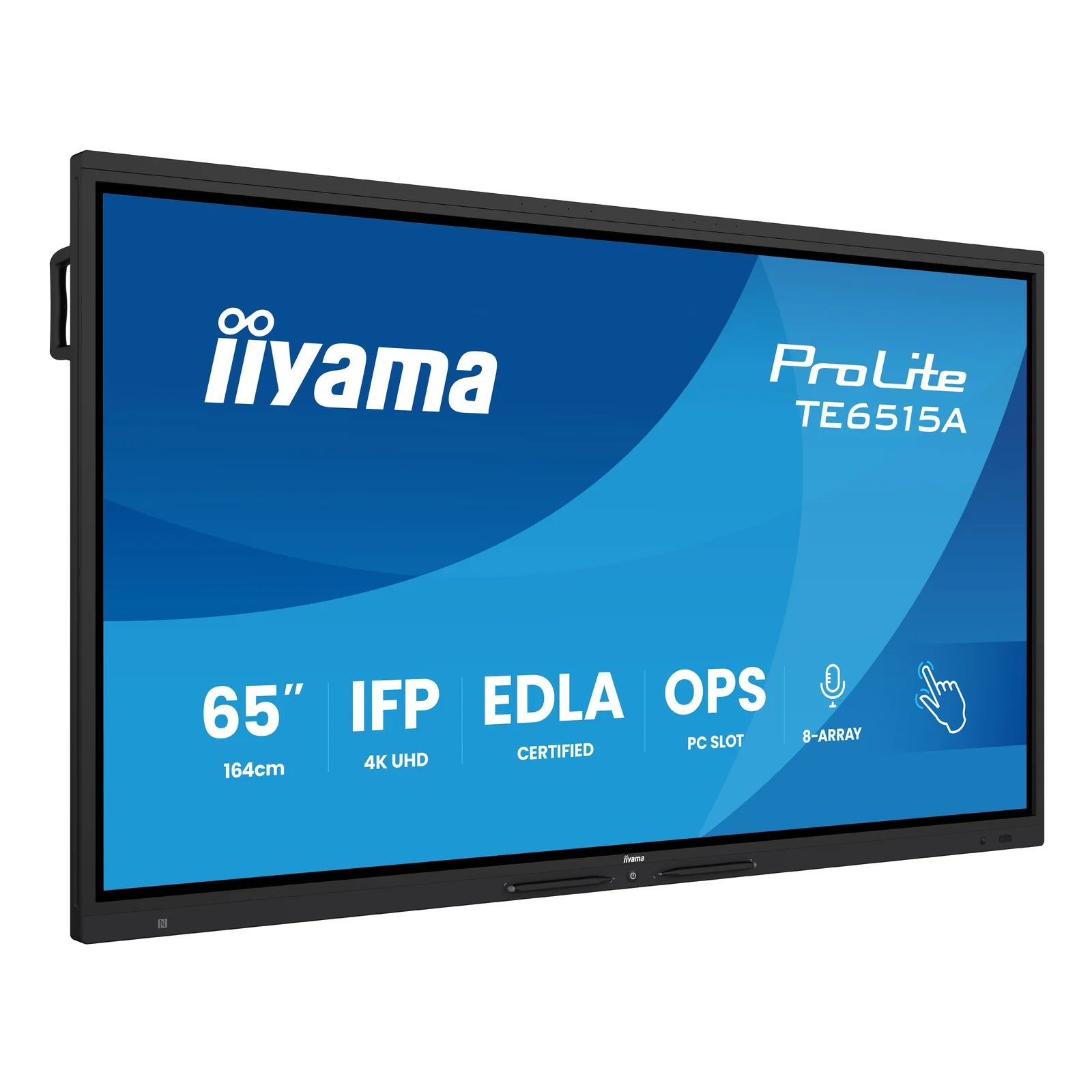 TE6515A-B1AG Écran d'affichage dynamique Écran plat interactif 163,8 cm (64.5") Wifi 550 cd/m² 4K Ultra HD Noir Écran tactile Intégré dans le processeur Android