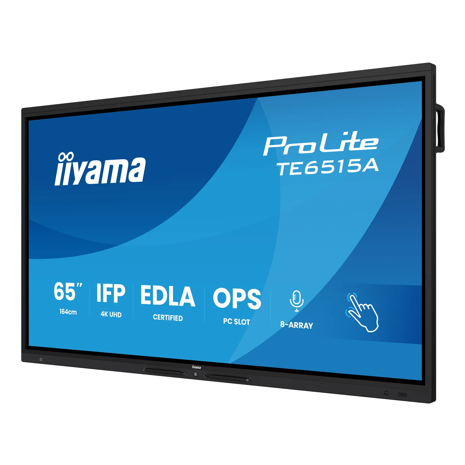 iiyama TE6515A-B1AG Écran d'affichage dynamique Écran plat interactif 163,8 cm (64.5") Wifi 550 cd/m² 4K Ultra HD Noir Écran tactile Intégré dans le processeur Android