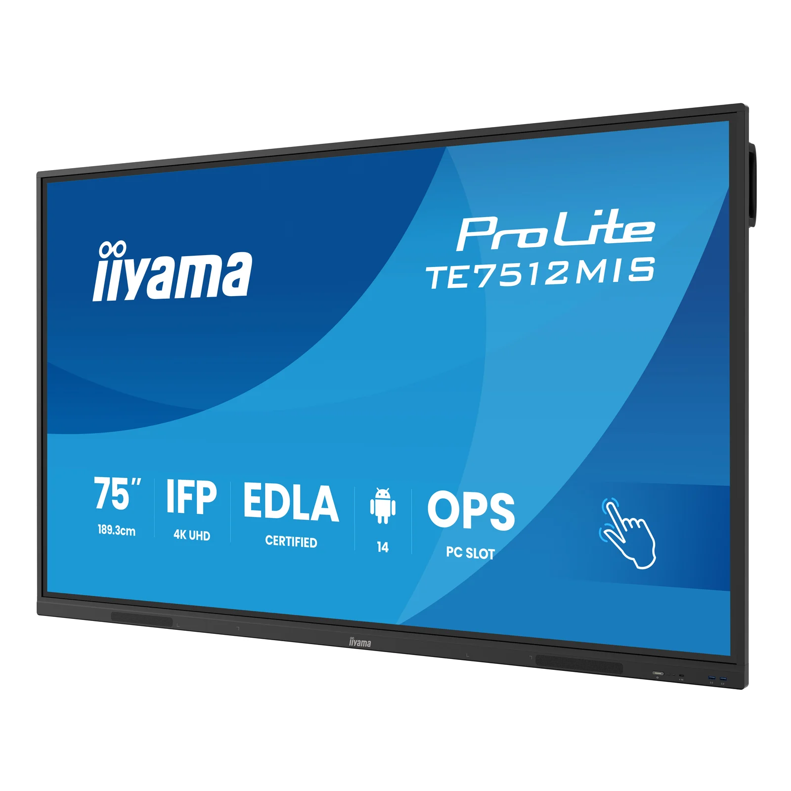 iiyama TE7512MIS-B4AG Écran d'affichage dynamique En forme de kiosk 190,5 cm (75") LCD Wifi 400 cd/m² 4K Ultra HD Noir Écran tactile Intégré dans le processeur Android 24/7