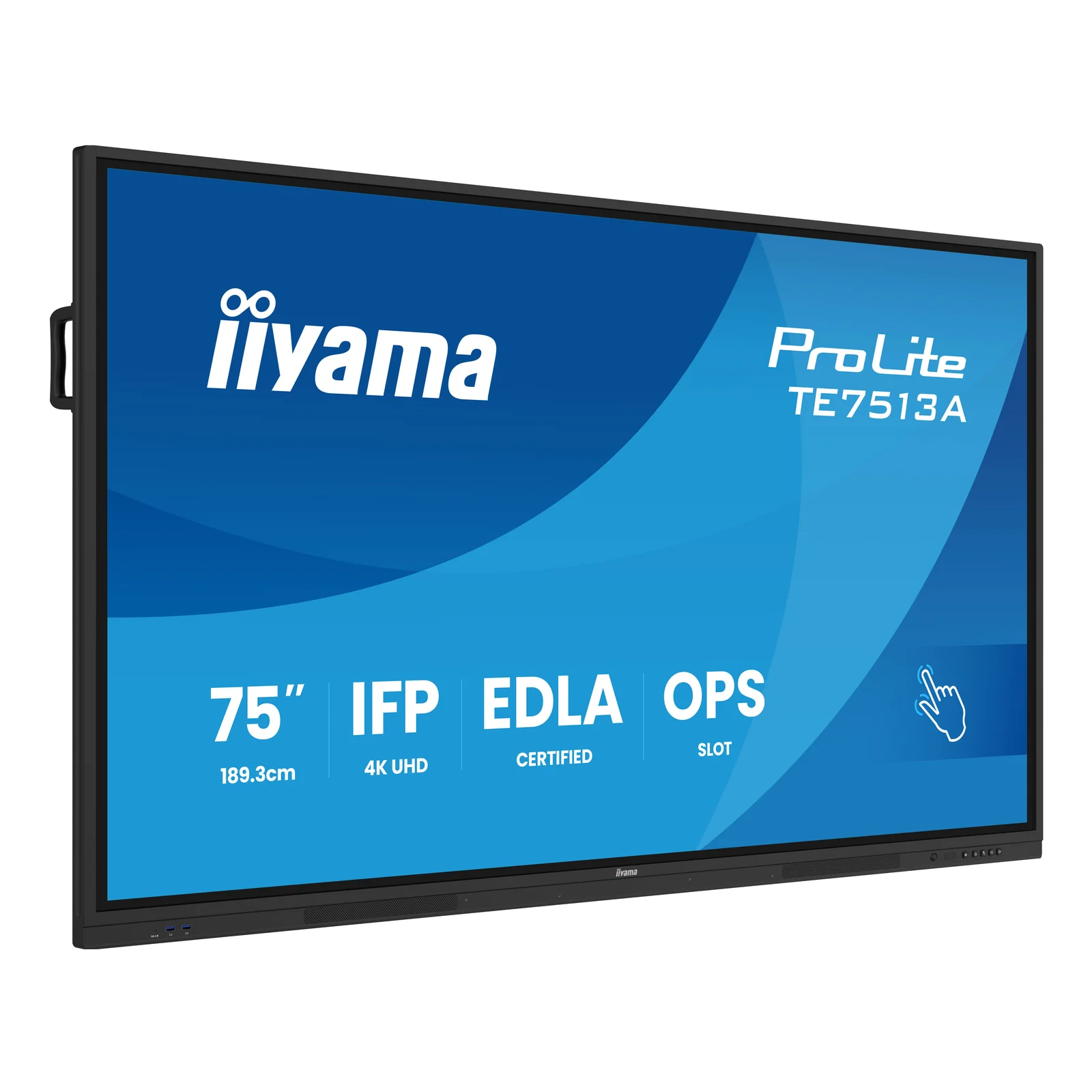 TE7513A-B2AG Écran d'affichage dynamique Écran plat interactif 190,5 cm (75") Wifi 500 cd/m² 4K Ultra HD Noir Écran tactile Intégré dans le processeur Android 24/7