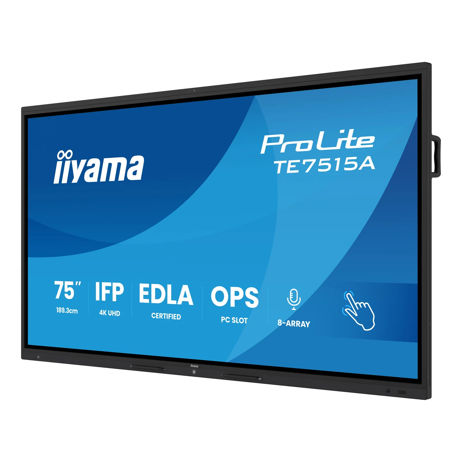 iiyama TE7515A-B1AG Écran d'affichage dynamique Écran plat interactif 190,5 cm (75") Wifi 550 cd/m² 4K Ultra HD Noir Écran tactile Intégré dans le processeur Android
