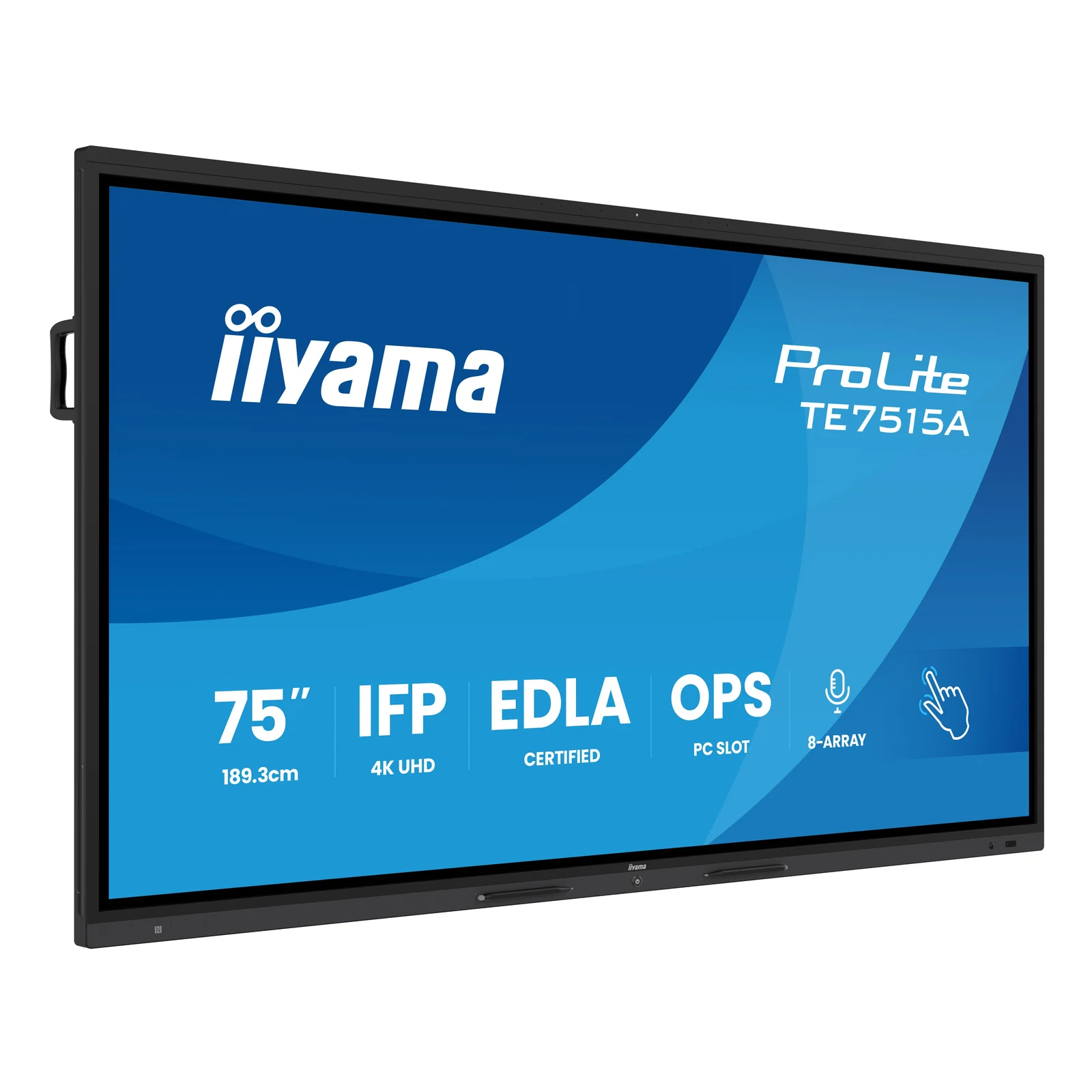 TE7515A-B1AG Écran d'affichage dynamique Écran plat interactif 190,5 cm (75") Wifi 550 cd/m² 4K Ultra HD Noir Écran tactile Intégré dans le processeur Android
