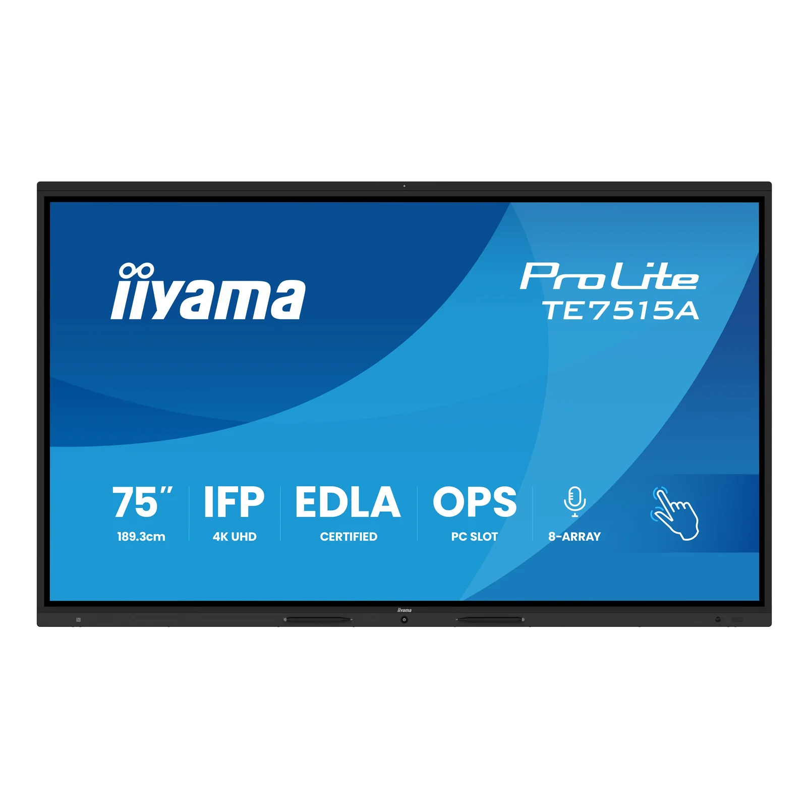 iiyama TE7515A-B1AG Écran d'affichage dynamique Écran plat interactif 190,5 cm (75") Wifi 550 cd/m² 4K Ultra HD Noir Écran tactile Intégré dans le processeur Android