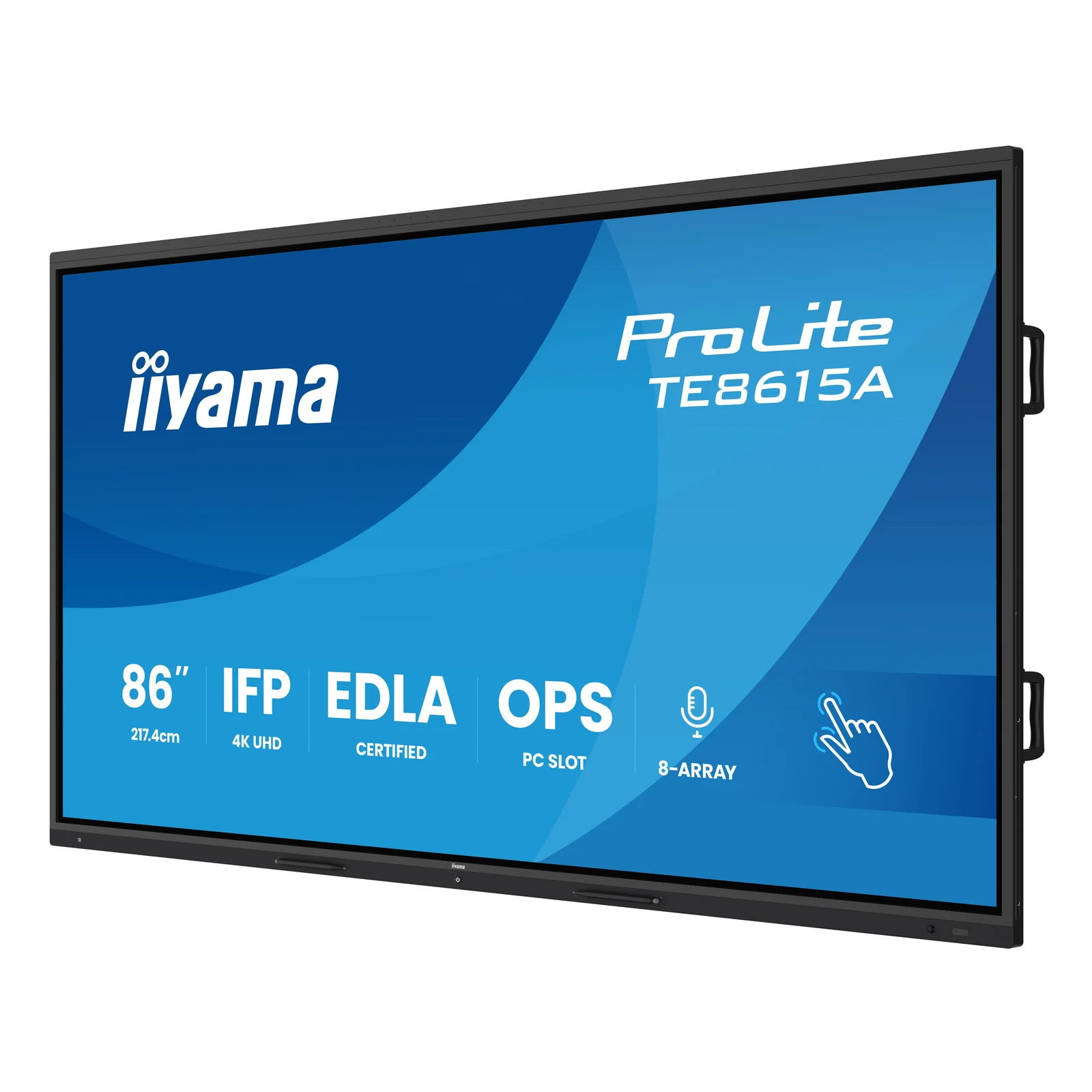 iiyama TE8615A-B2AG Écran d'affichage dynamique Écran plat interactif 2,17 m (85.6") Wifi 550 cd/m² 4K Ultra HD Noir Écran tactile Intégré dans le processeur Android 24/7