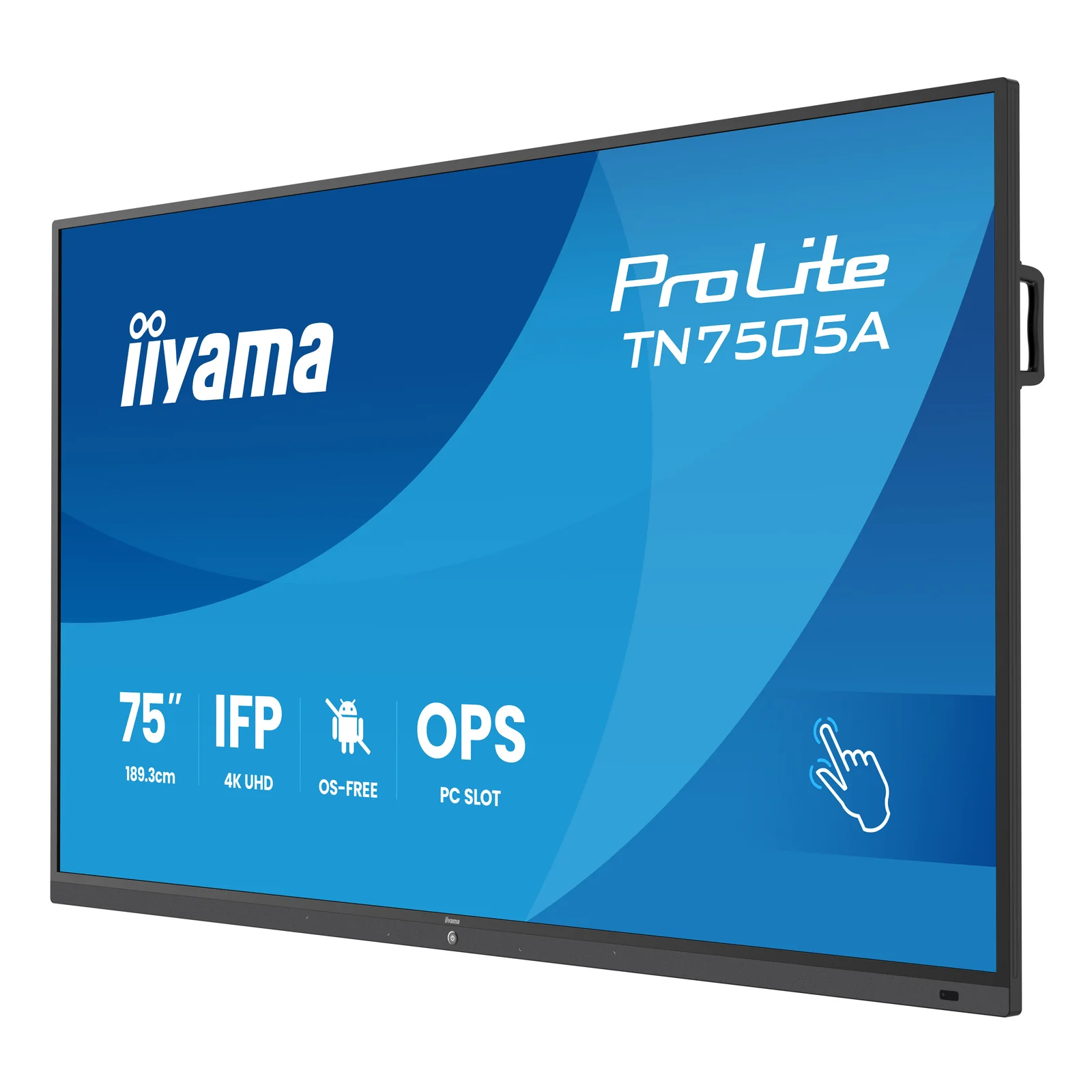 iiyama TN7505A-B1AG Écran d'affichage dynamique Écran plat interactif 189,3 cm (74.5") 500 cd/m² 4K Ultra HD Noir Écran tactile