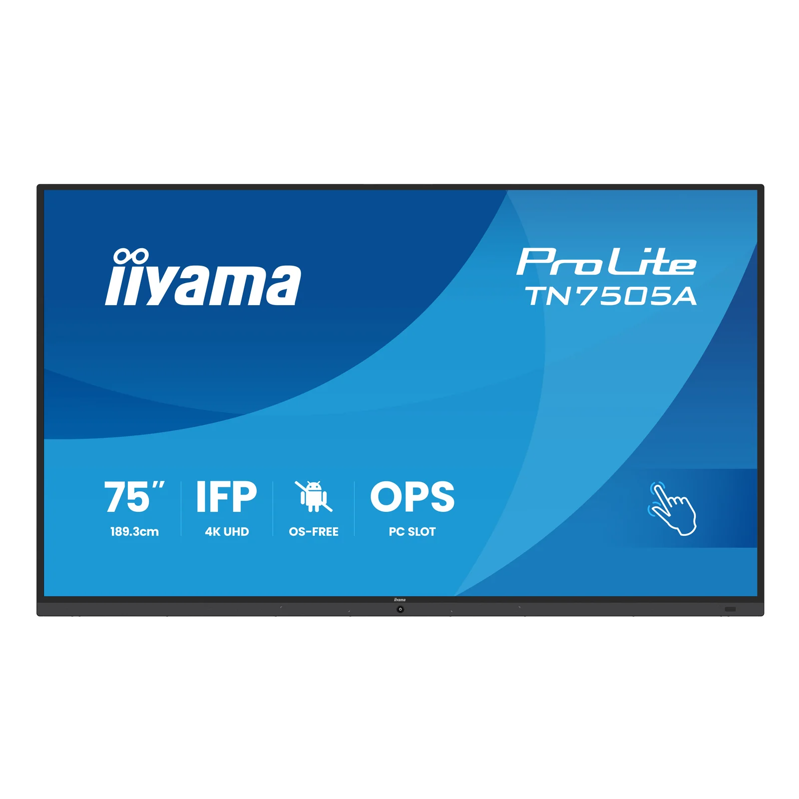 iiyama TN7505A-B1AG Écran d'affichage dynamique Écran plat interactif 189,3 cm (74.5") 500 cd/m² 4K Ultra HD Noir Écran tactile