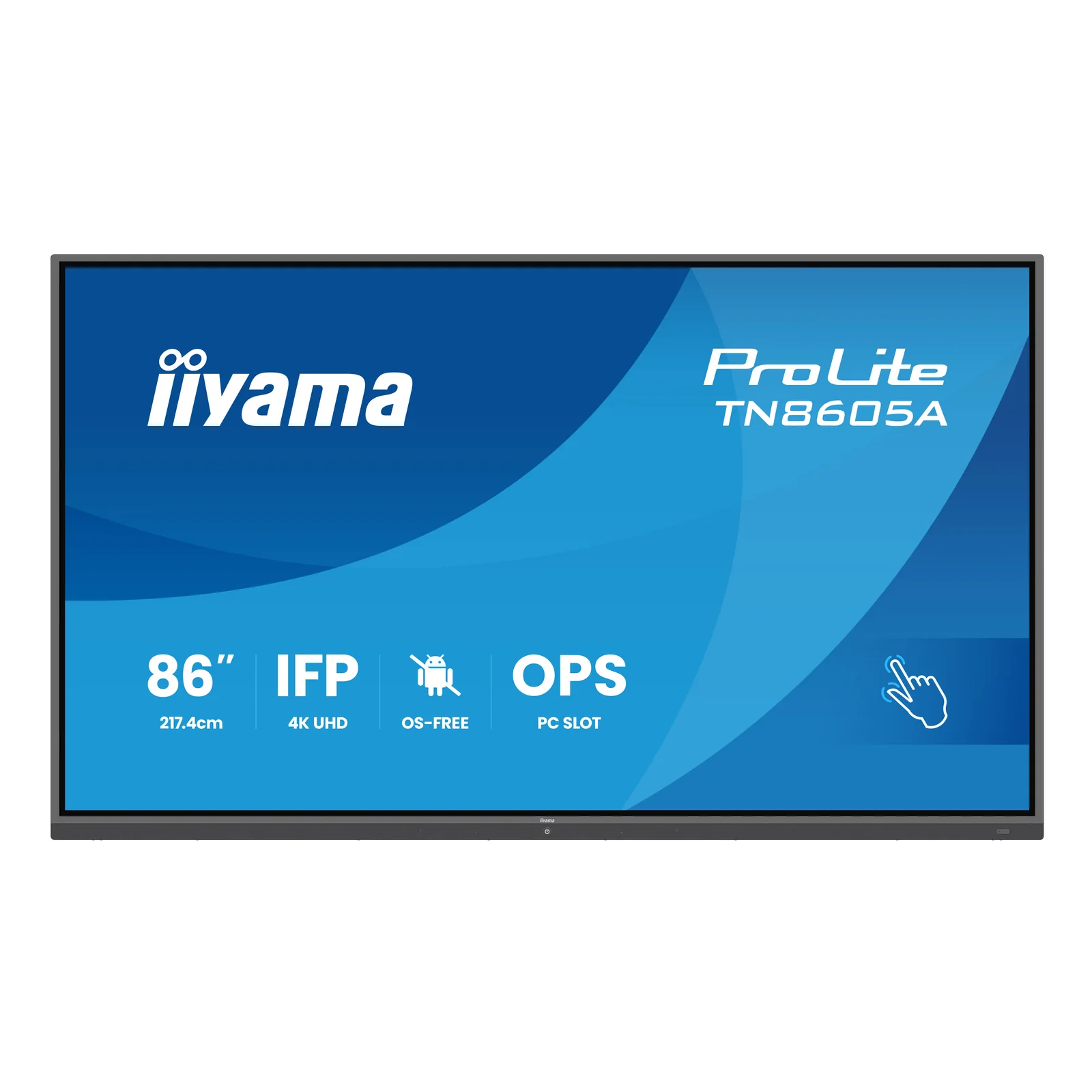 iiyama TN8605A-B1AG Écran d'affichage dynamique Écran plat interactif 2,17 m (85.6") 500 cd/m² 4K Ultra HD Noir Écran tactile