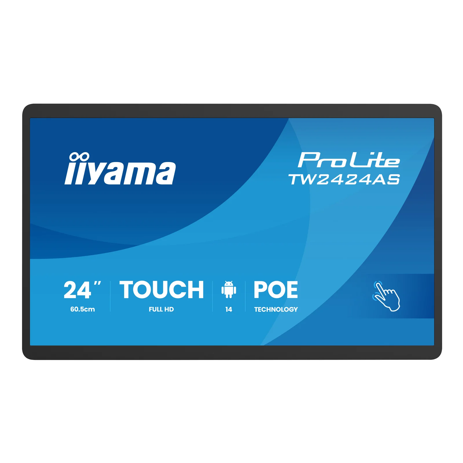 iiyama TW2424AS-B3P Écran d'affichage dynamique Écran plat interactif 60,5 cm (23.8") Wifi 450 cd/m² Full HD Noir Écran tactile Intégré dans le processeur Android 24/7