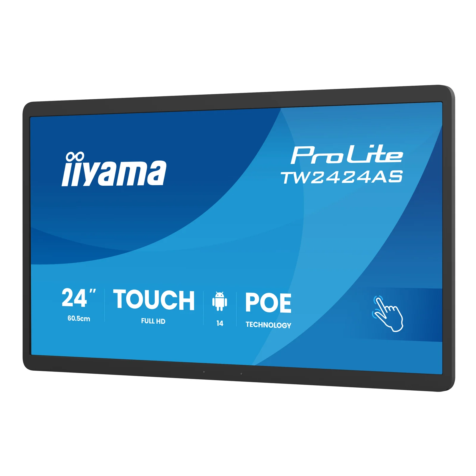 iiyama TW2424AS-B3P Écran d'affichage dynamique Écran plat interactif 60,5 cm (23.8") Wifi 450 cd/m² Full HD Noir Écran tactile Intégré dans le processeur Android 24/7