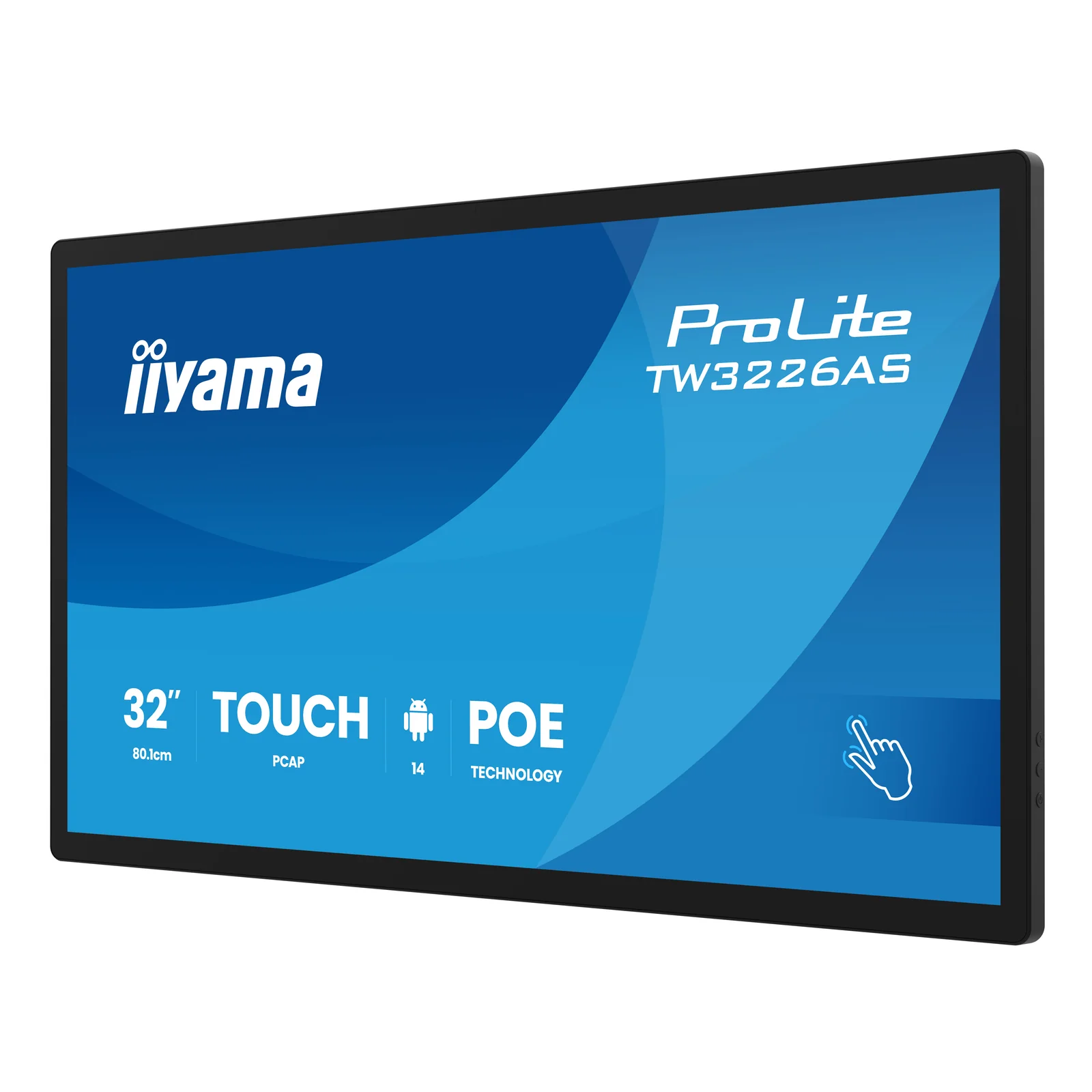 iiyama TW3226AS-B3P Écran d'affichage dynamique En forme de kiosk 80 cm (31.5") LED Wifi 430 cd/m² Full HD Noir Écran tactile Intégré dans le processeur Android 24/7