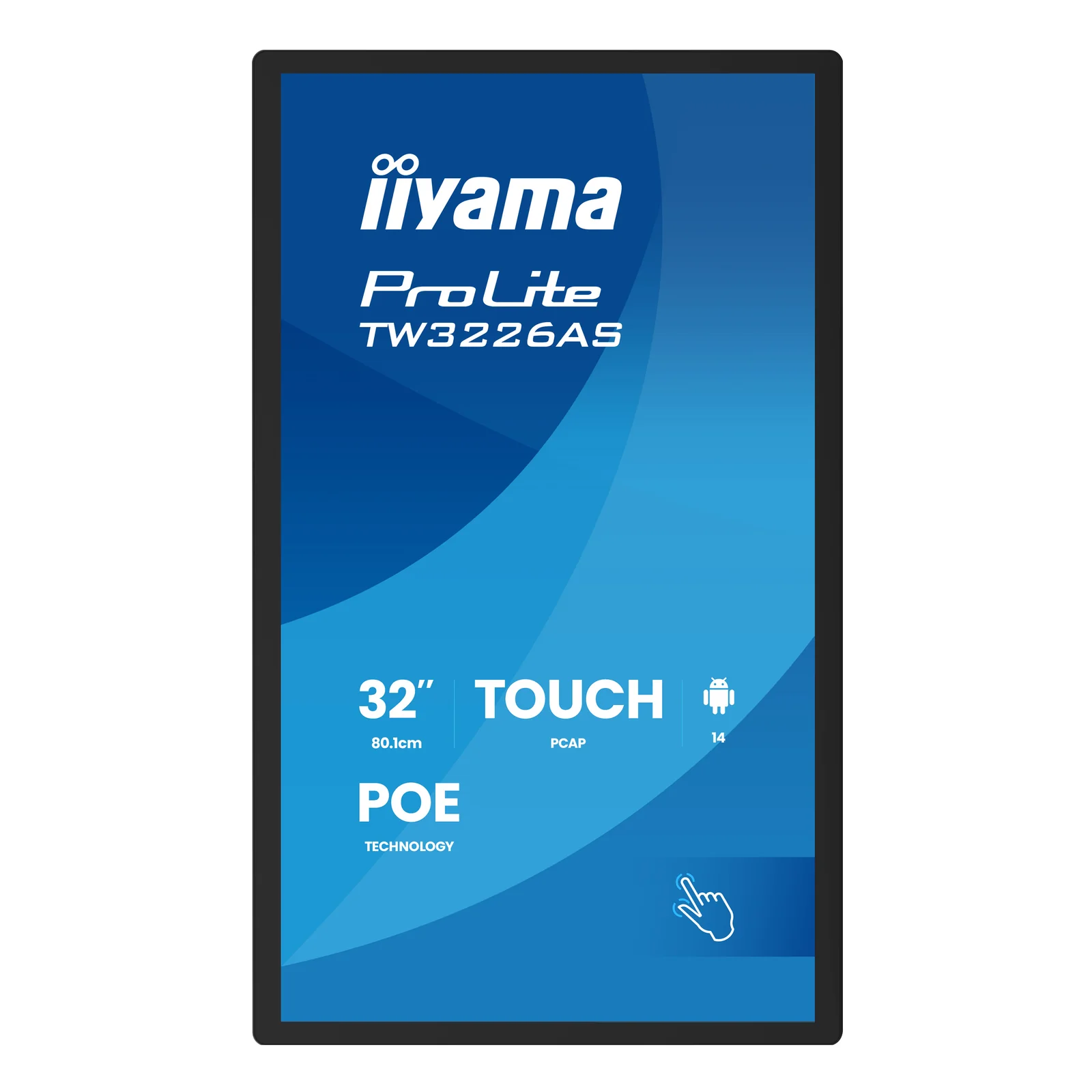 iiyama TW3226AS-B3P Écran d'affichage dynamique En forme de kiosk 80 cm (31.5") LED Wifi 430 cd/m² Full HD Noir Écran tactile Intégré dans le processeur Android 24/7
