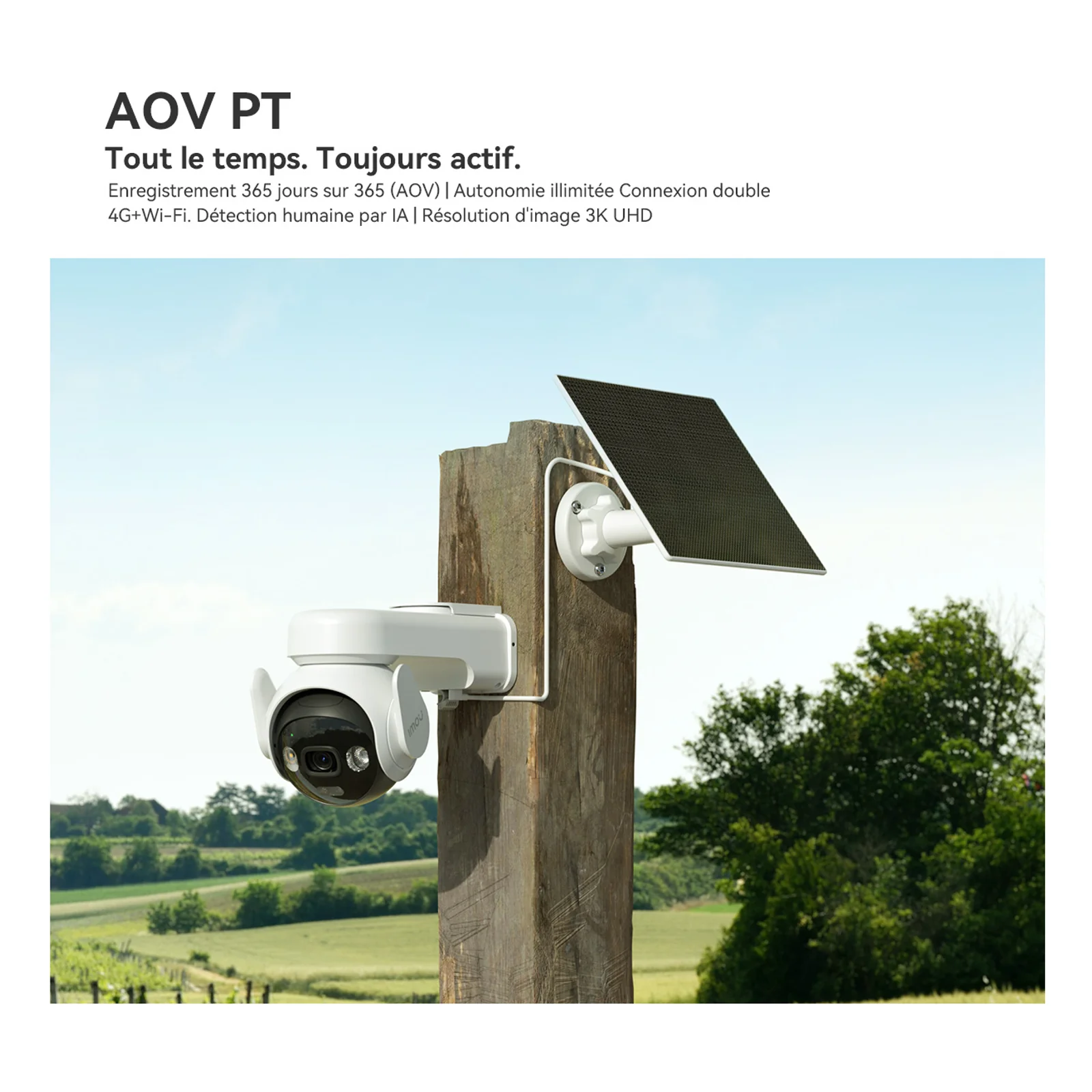 Imou AOV PT 5MP Tourelle Caméra de sécurité IP Extérieure 2880 x 1620 pixels Mur