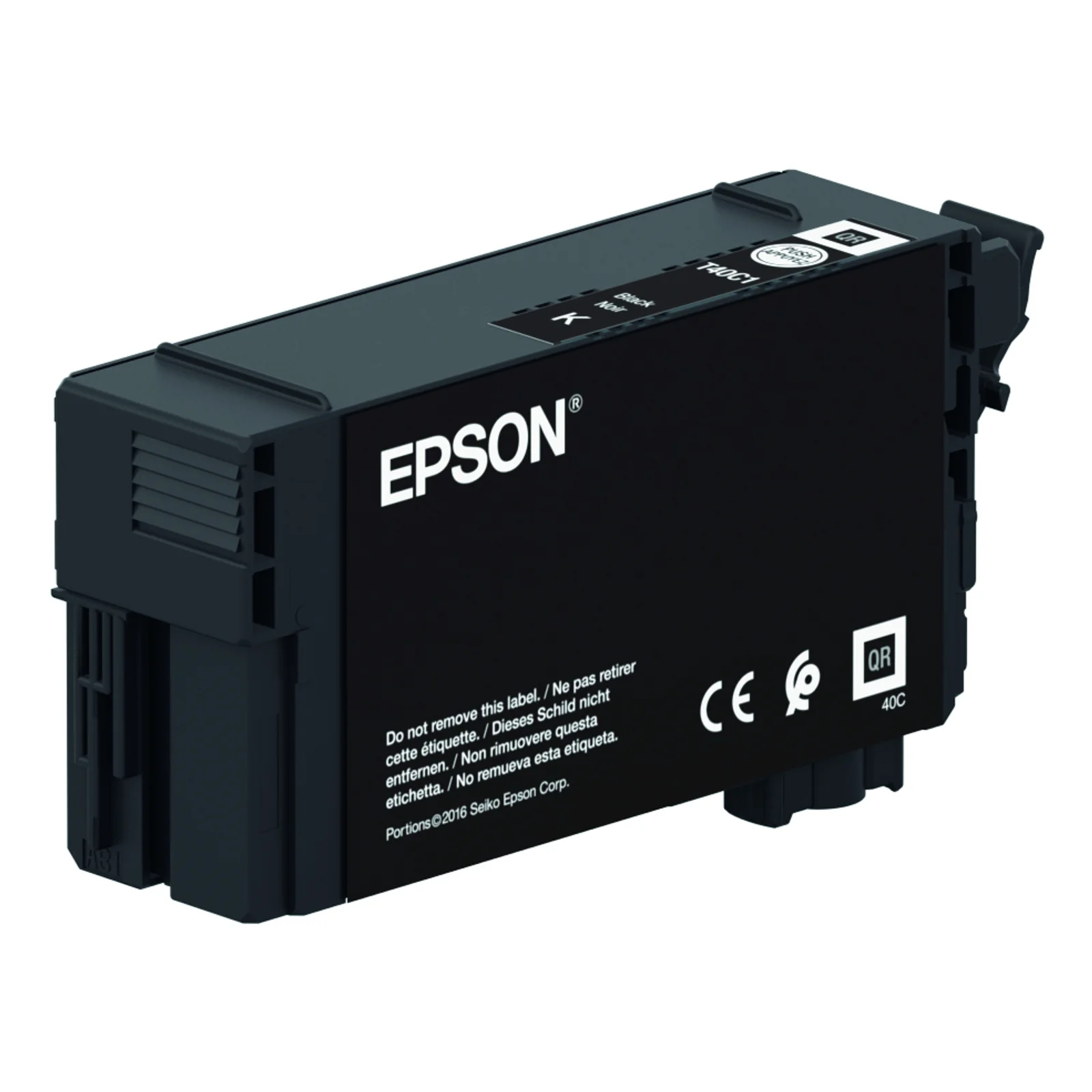 Cartouche d'encre pigmentée Epson UltraChrome XD2 noir T40C1 pour SureColor SC-T2100