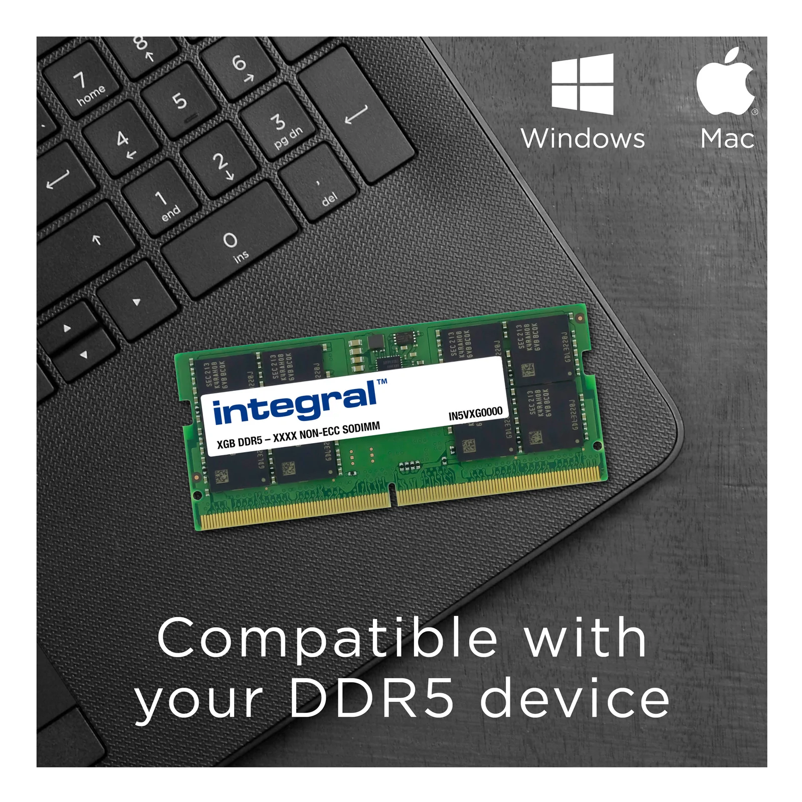 Integral IN5V16GNHRBX module de mémoire 16 Go 1 x 16 Go DDR5 262-pin SO-DIMM
