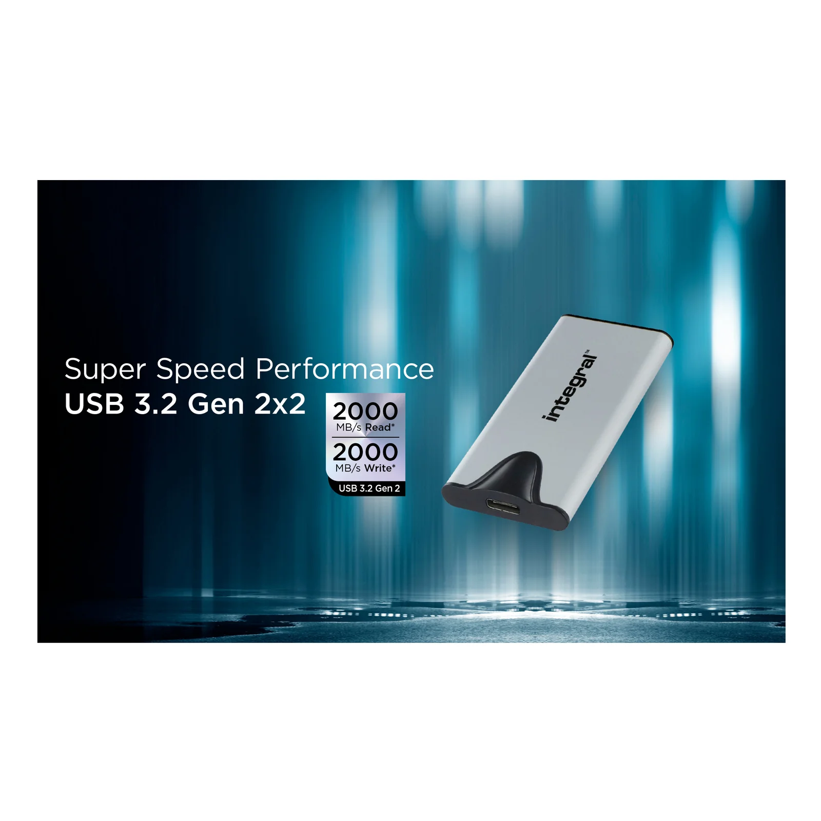 Integral SlimXpress Pro INSSD1TPORT3.2SLIMXS lecteur à circuits intégrés externe 1 To USB 3.2 Gen 2x2
