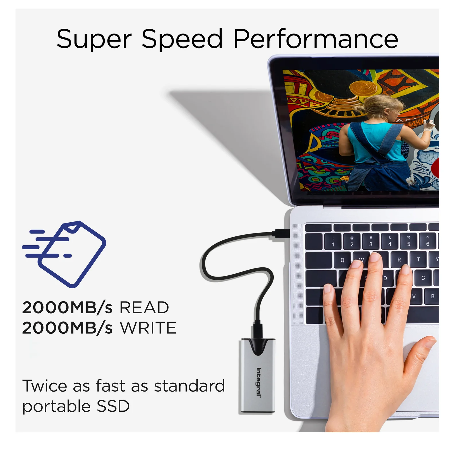 Integral SlimXpress Pro INSSD1TPORT3.2SLIMXS lecteur à circuits intégrés externe 1 To USB 3.2 Gen 2x2