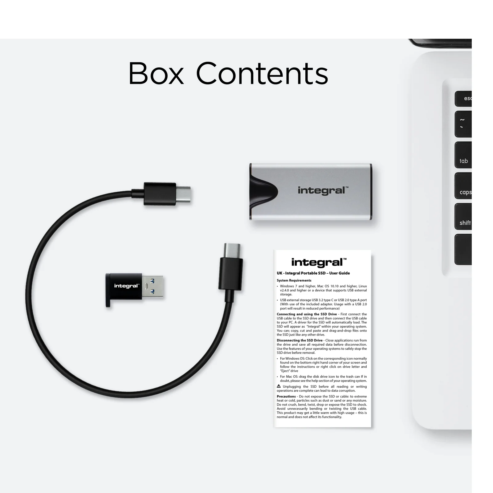 Integral SlimXpress Pro INSSD1TPORT3.2SLIMXS lecteur à circuits intégrés externe 1 To USB 3.2 Gen 2x2